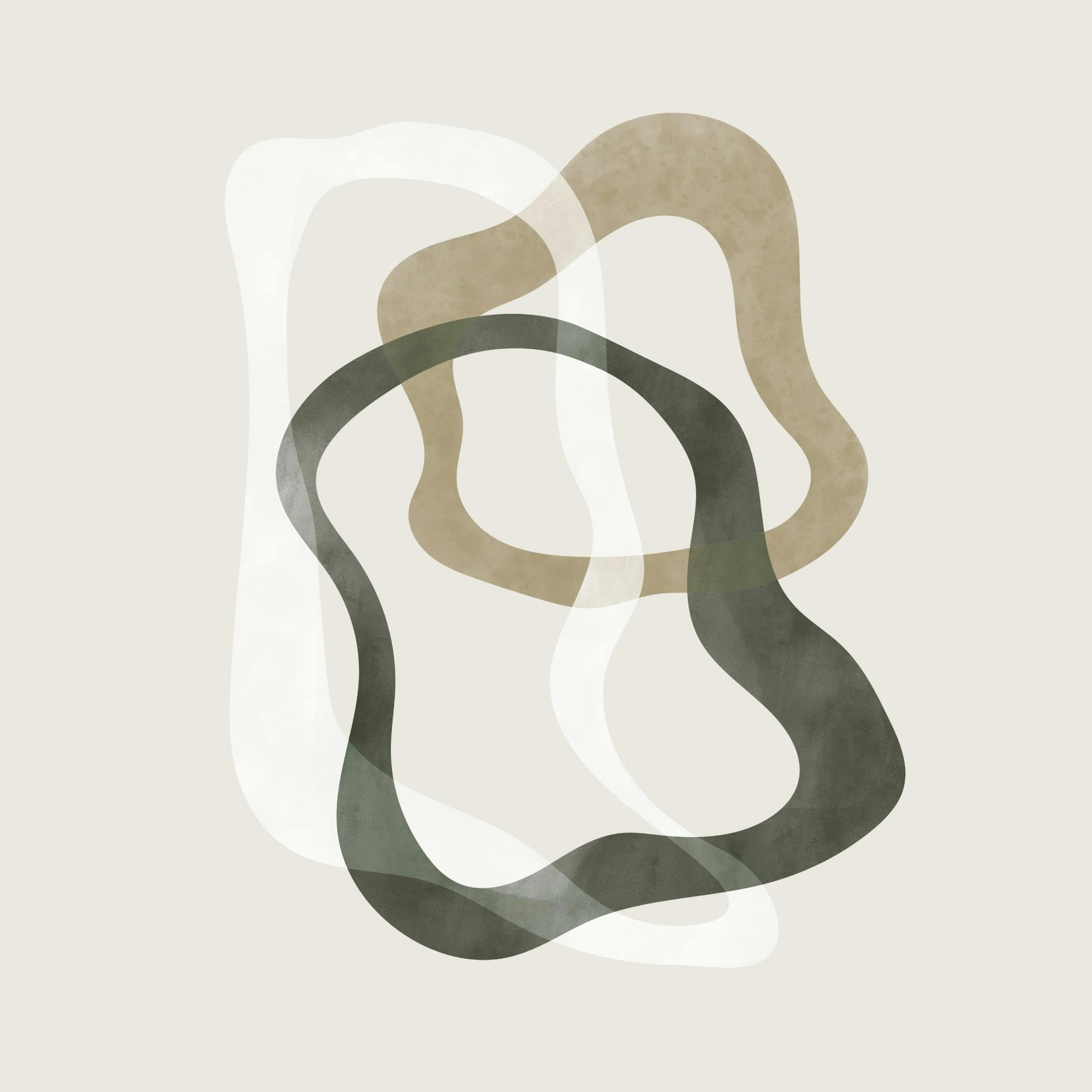 Abstract Green Shapes No2 Print 0
