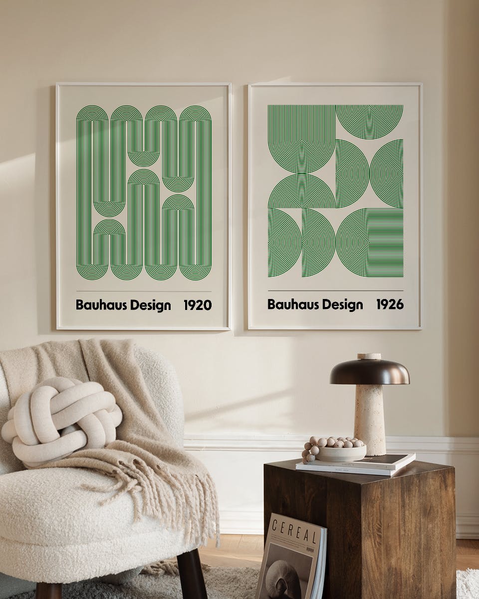Green Bauhaus Lot de Posters (50x70 cm) - Lot de posters