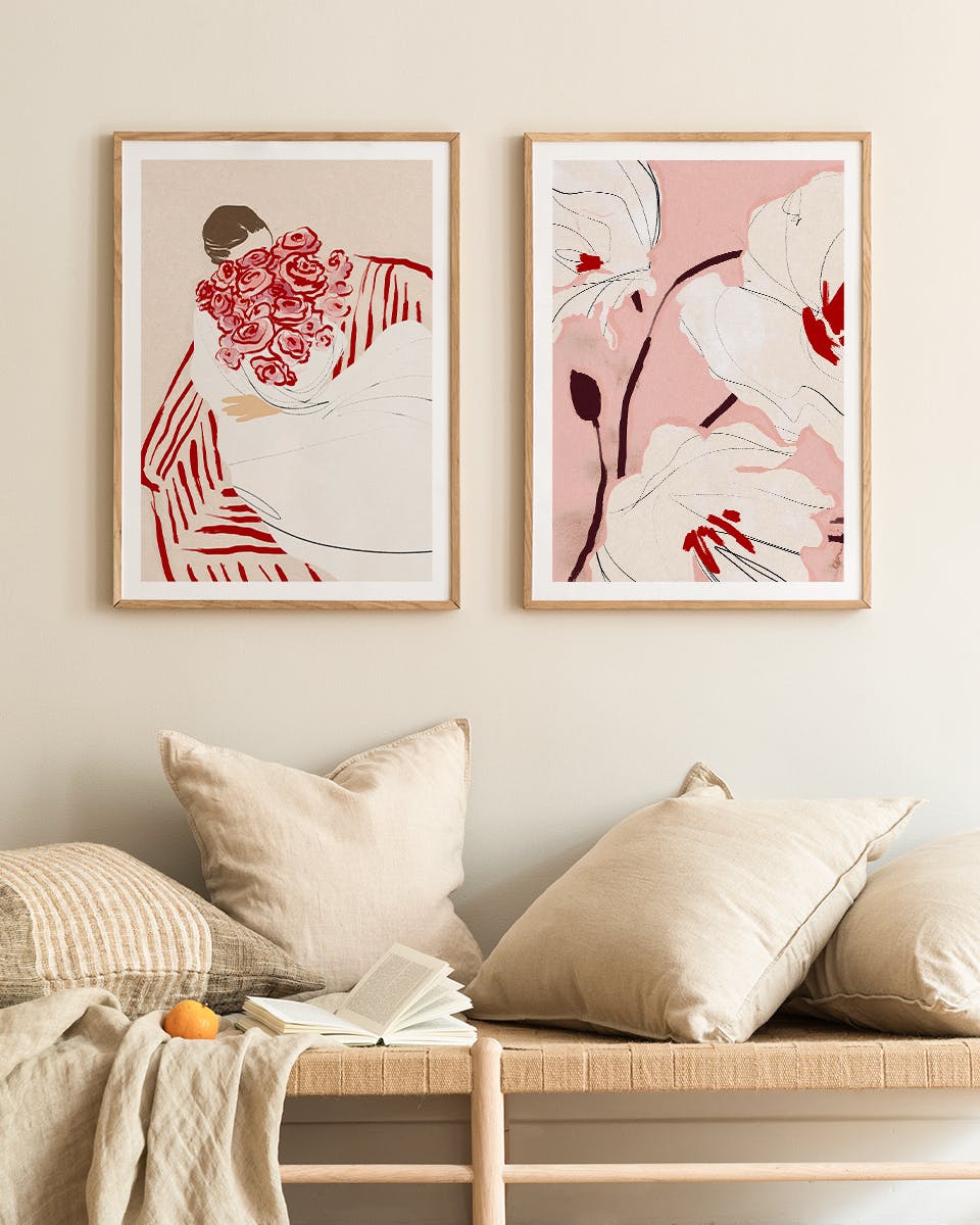 Floral Hug Lot de Posters (50x70 cm) - Lot de posters