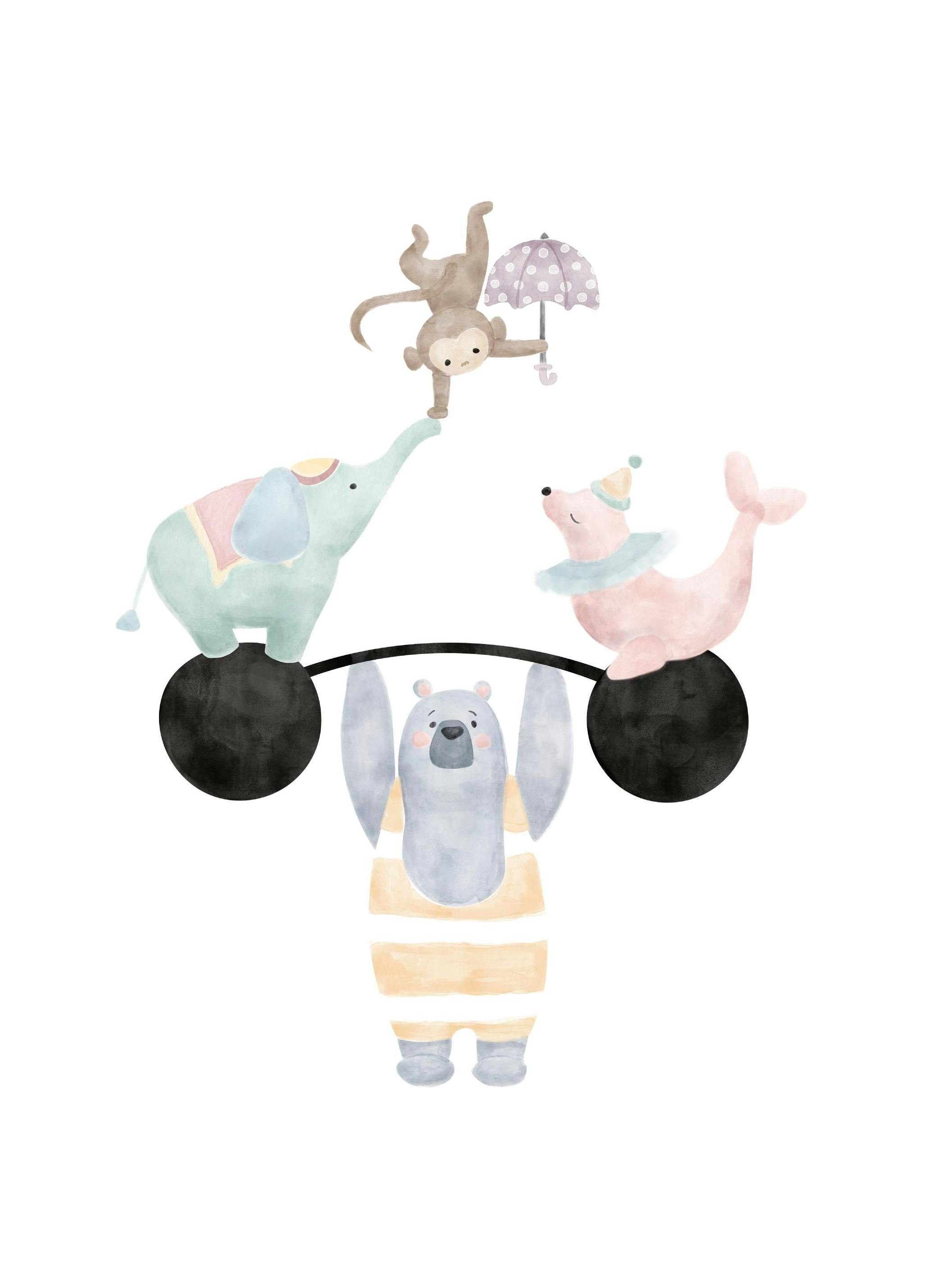 Circus Acrobats Print (21x30 cm)