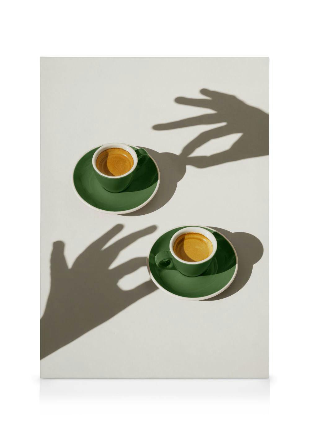 Canvas Prints Green Coffee Cups Canvas print (100x140 cm - Black Frame)