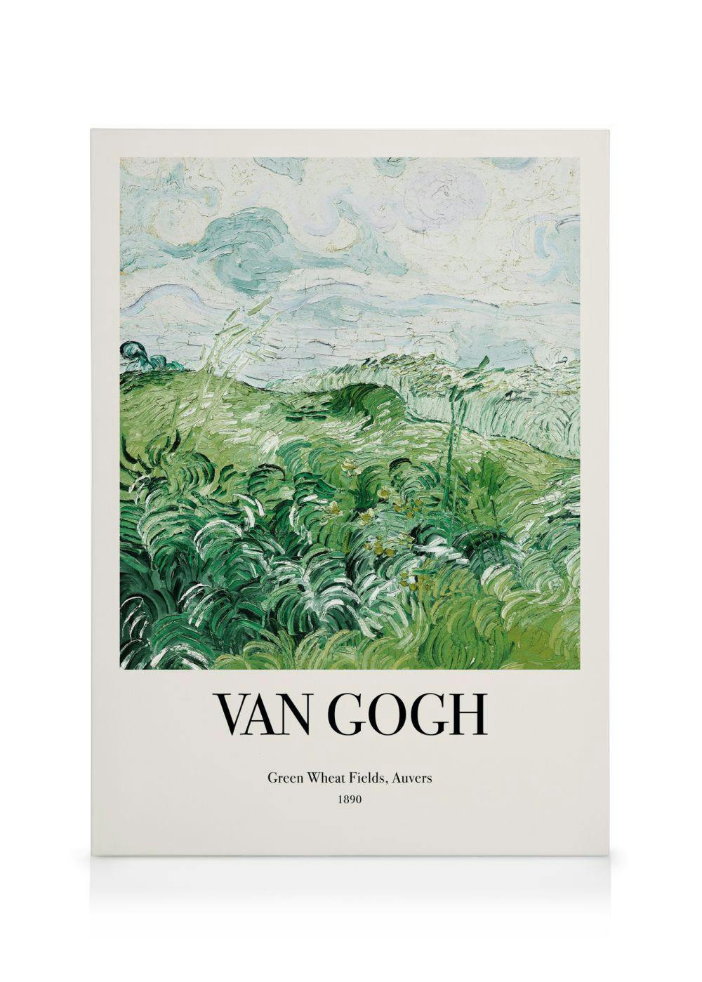 Van Gogh - Green Wheat Fields, Auvers No2 Toile (50x70 cm - Cadre noir) - Peintres célèbres