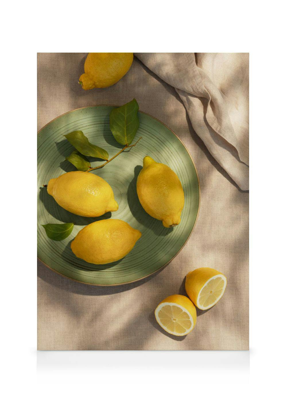 Sun-Ripened Lemons Lerret (30x40 cm - Eikeramme)