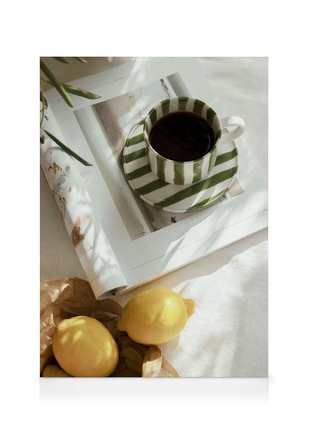 Canvas Prints Striped Coffee Cup Canvas print (100x140 cm)