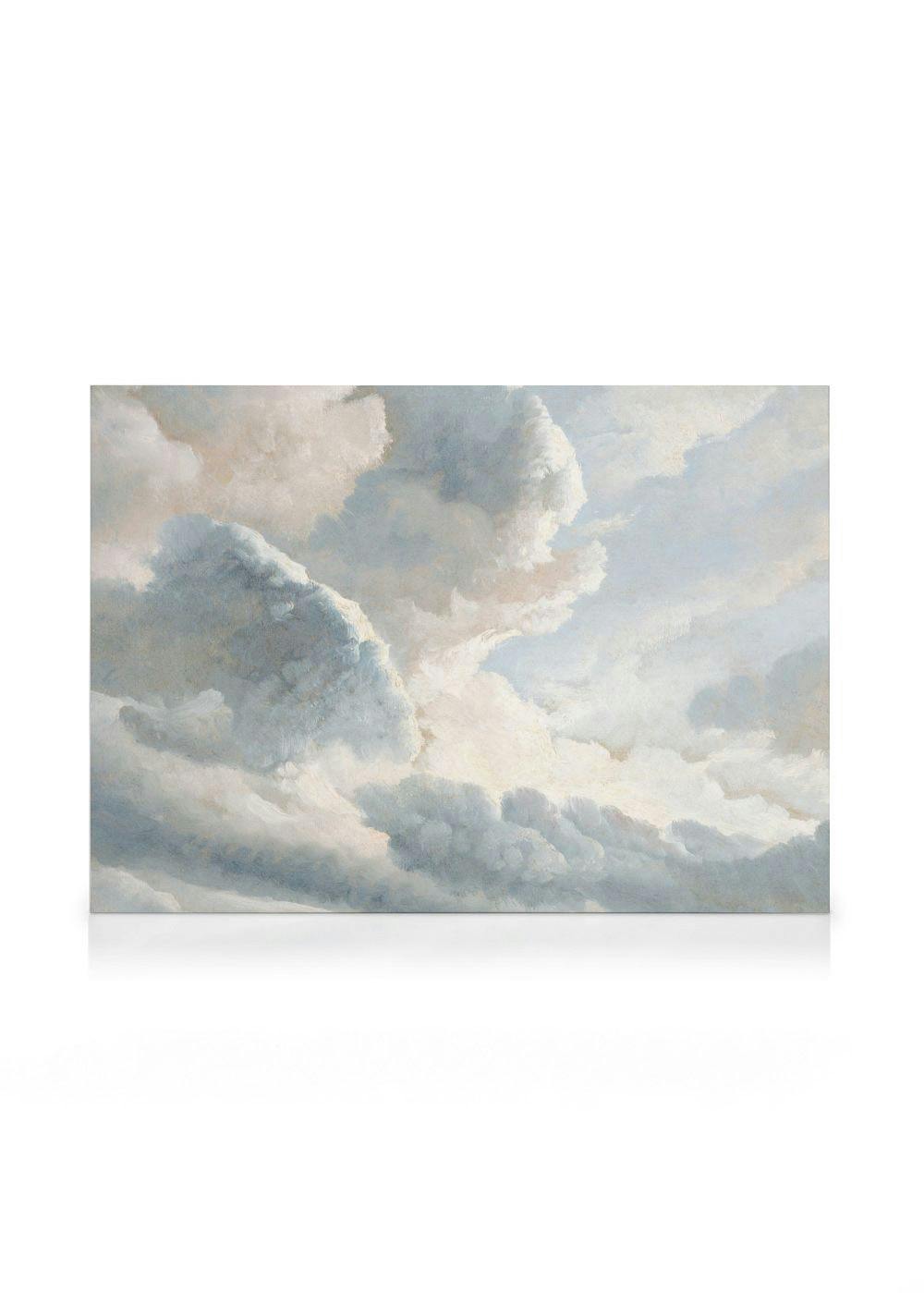 Telas decorativas Simon Denis - Study of Clouds with a Sunset near Rome Tela (50x70 cm - Moldura de Carvalho)