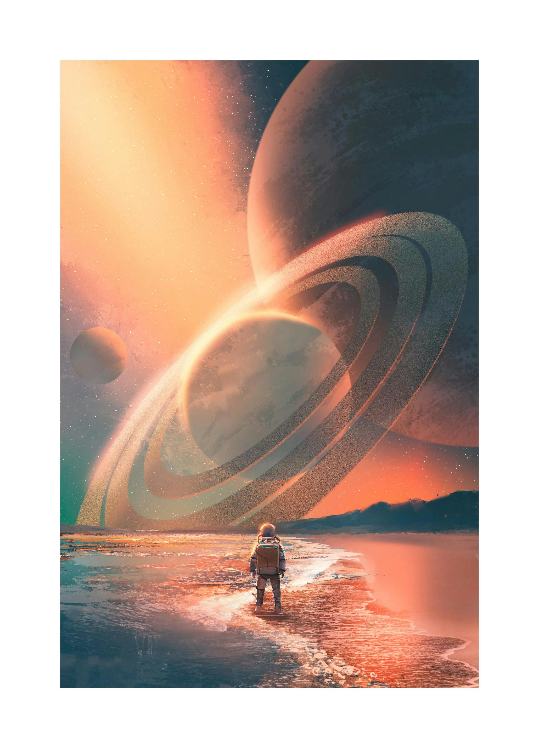 Planets In Sky Poster (21x30 cm) -  Kinderposter