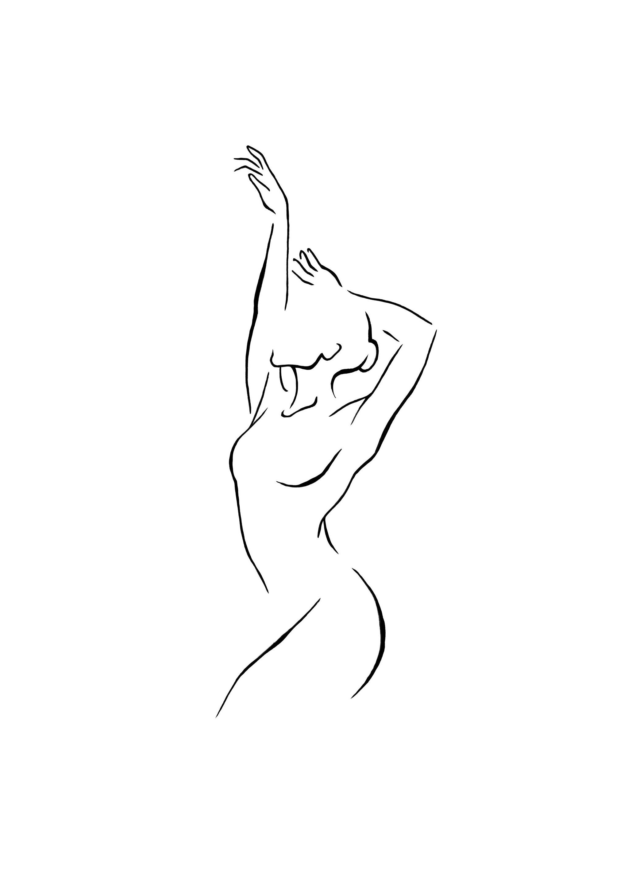 Dancer Line Art Poster (30x40 cm) - Zwart wit posters