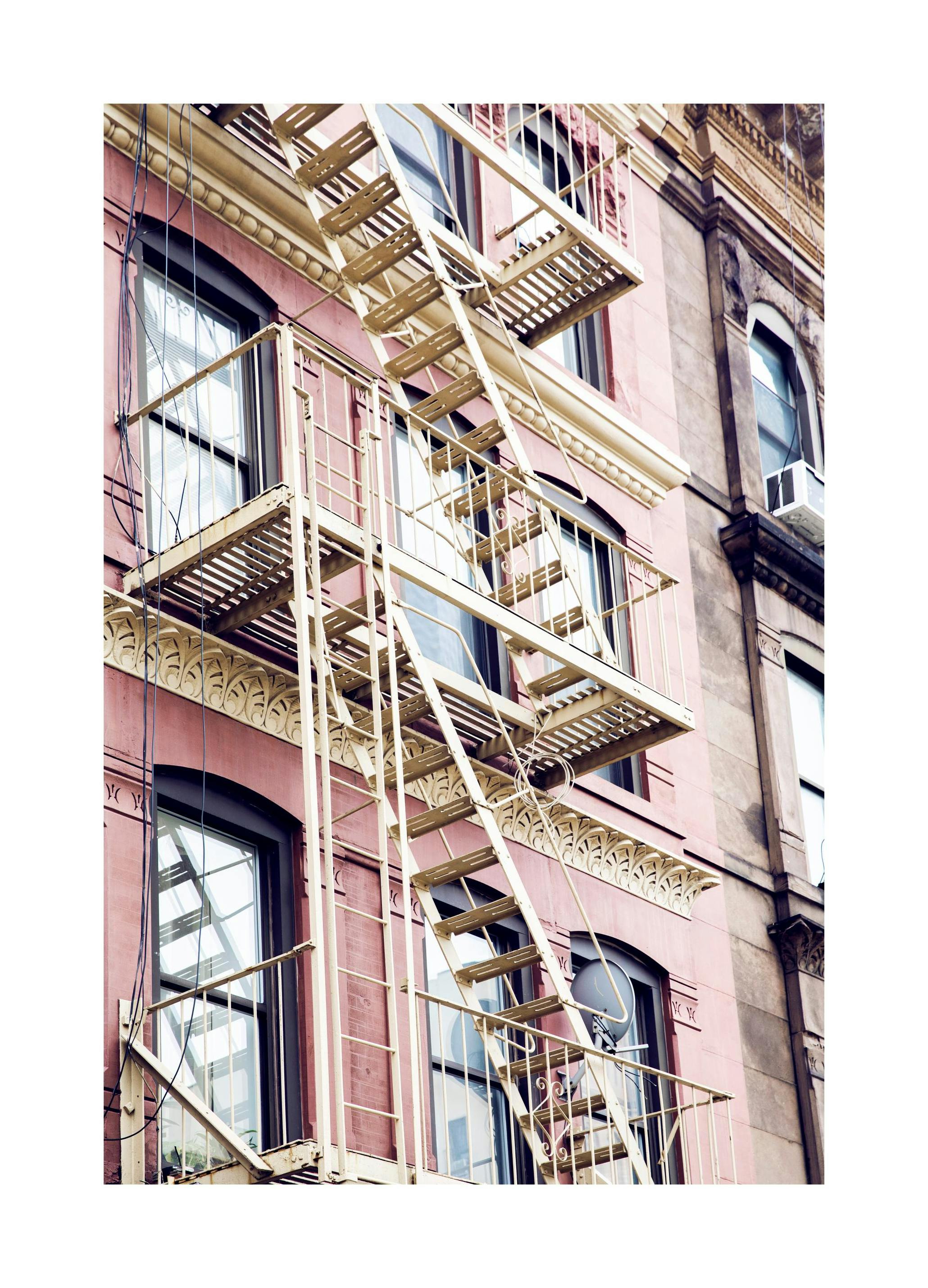 Pink Fire Escape Poster (21x30 cm)