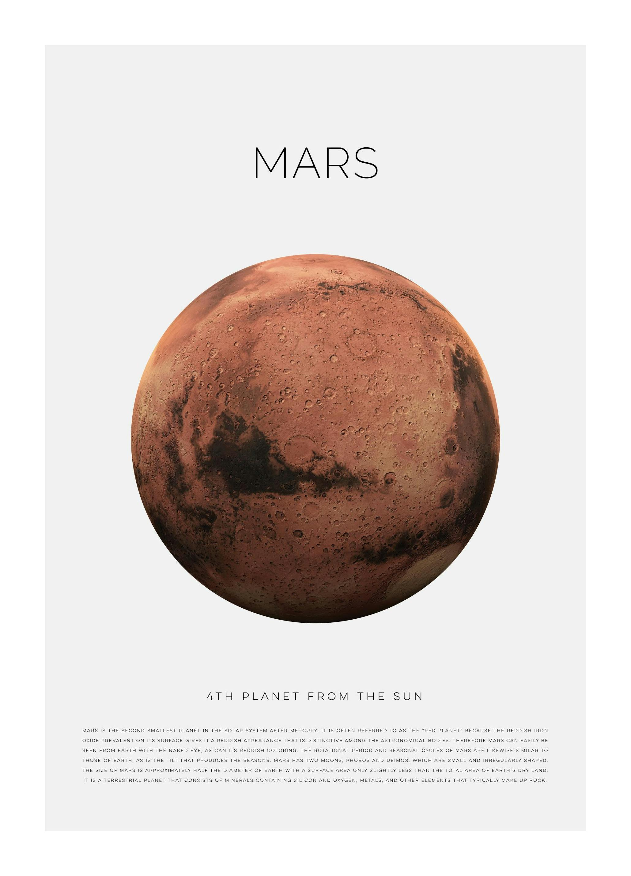 Planet Mars Poster (50x70 cm)