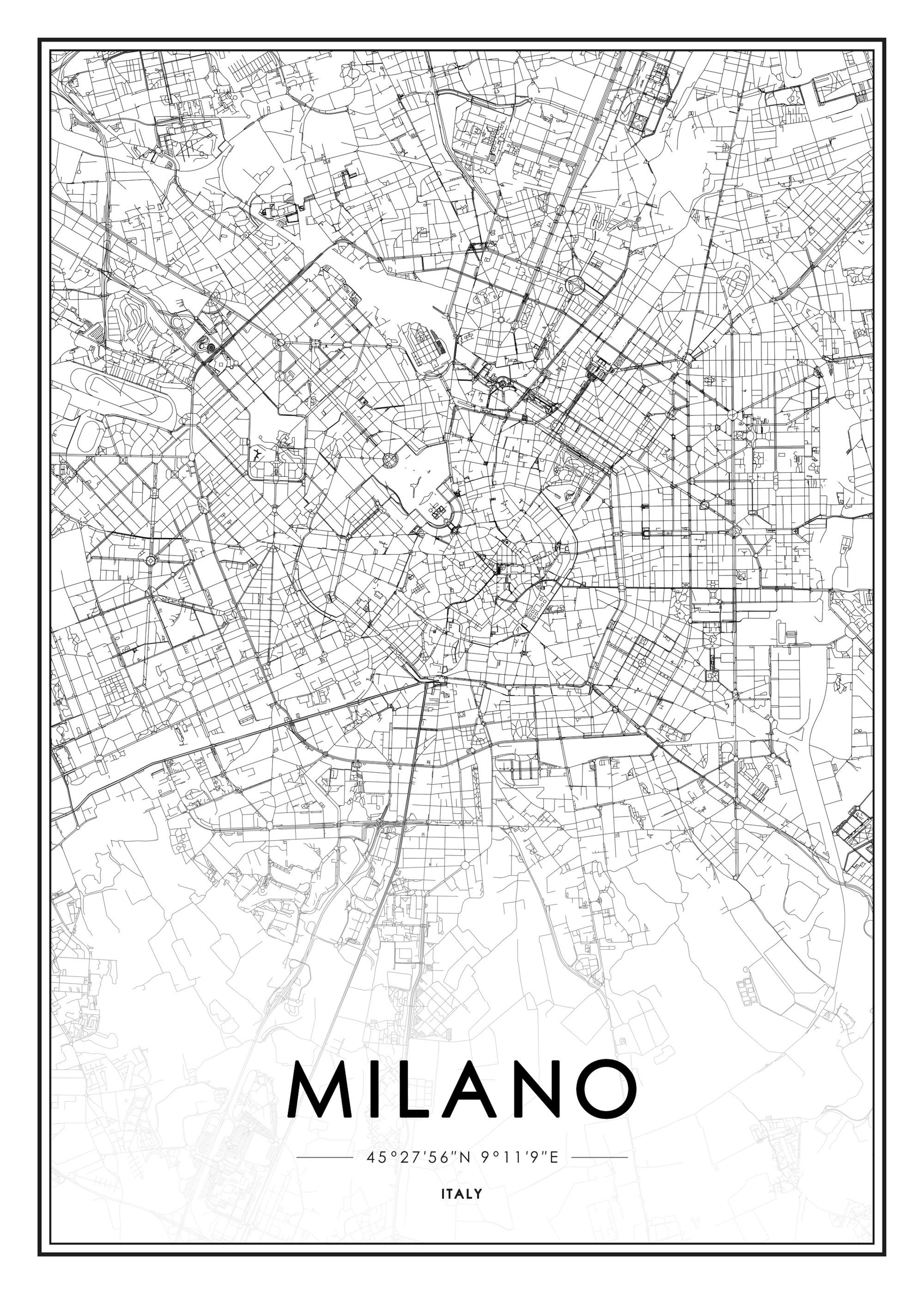 Milano Map Print 0
