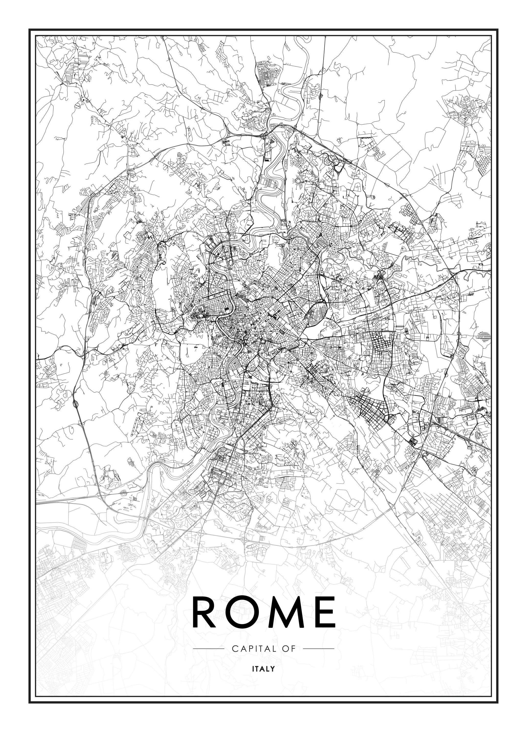 Rome Map Print (50x70 cm)