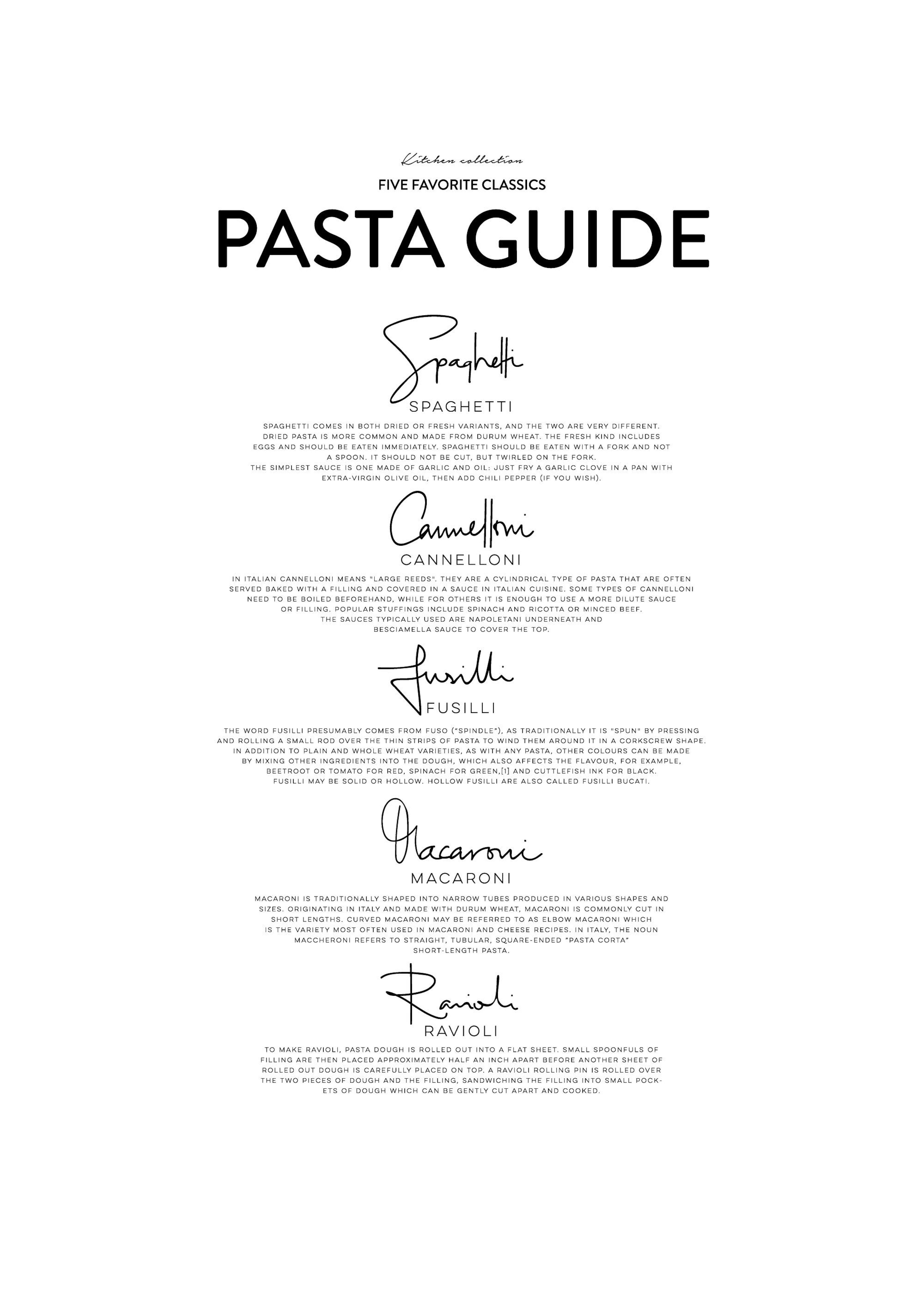 Five Pasta Classics Print 0