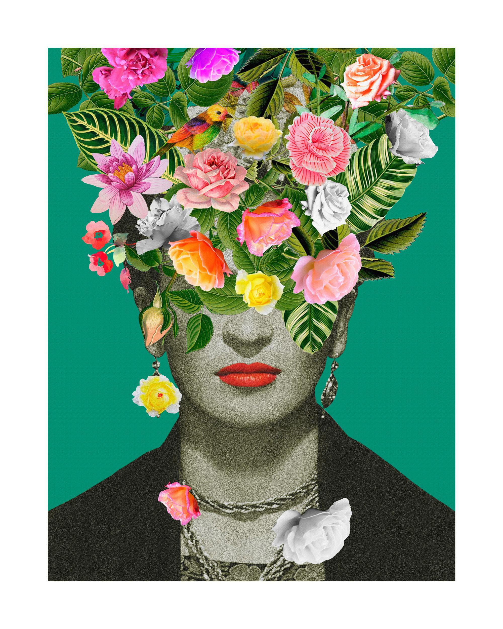 MJKO Frida Kahlo Art 2, poster su tela, decorazione artistica da parete per soggiorno e camera da letto, senza cornice, 20 x 30 cm