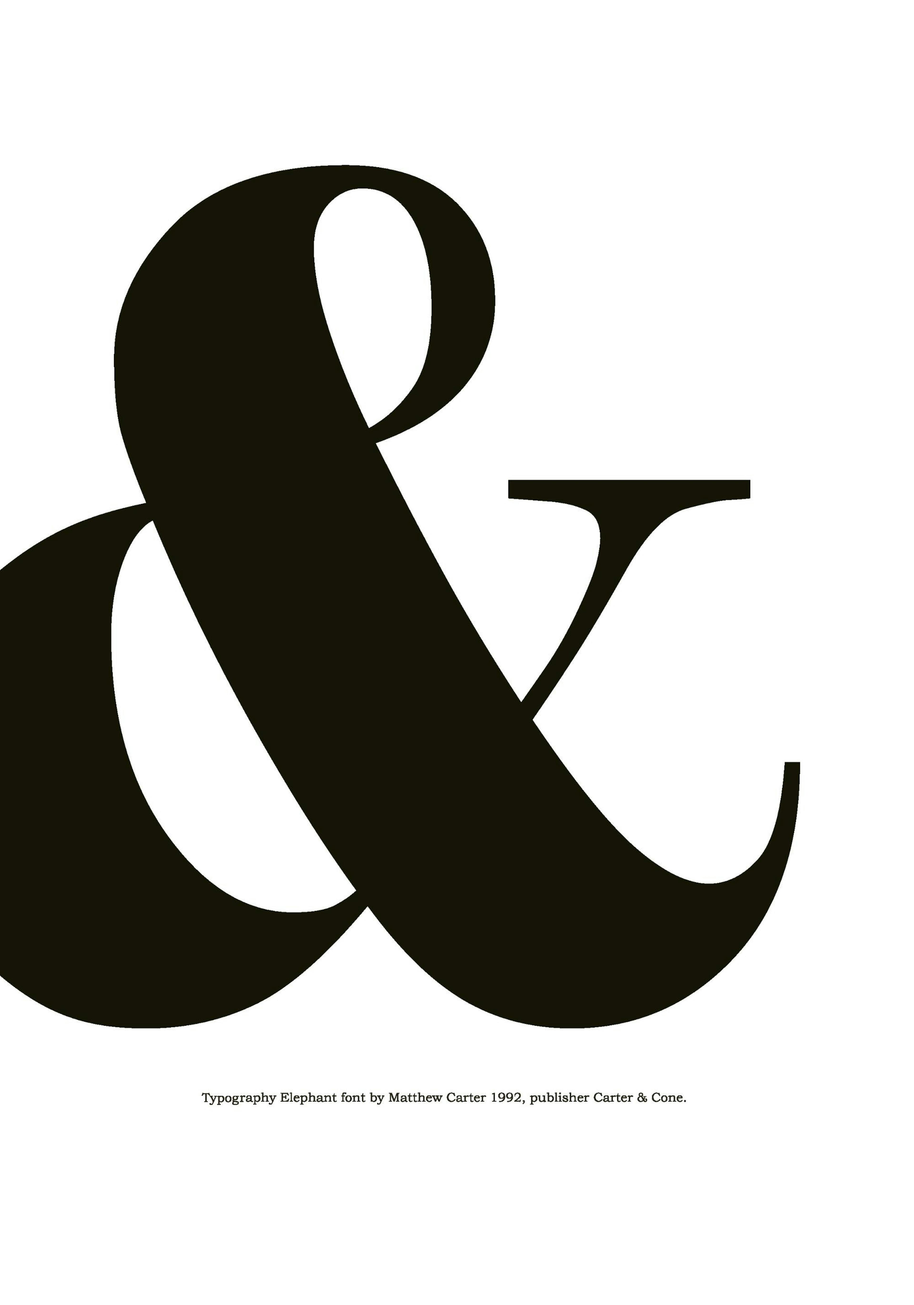 Black and white typography poster print with a large ampersand character, ideal for a modern wall art print.