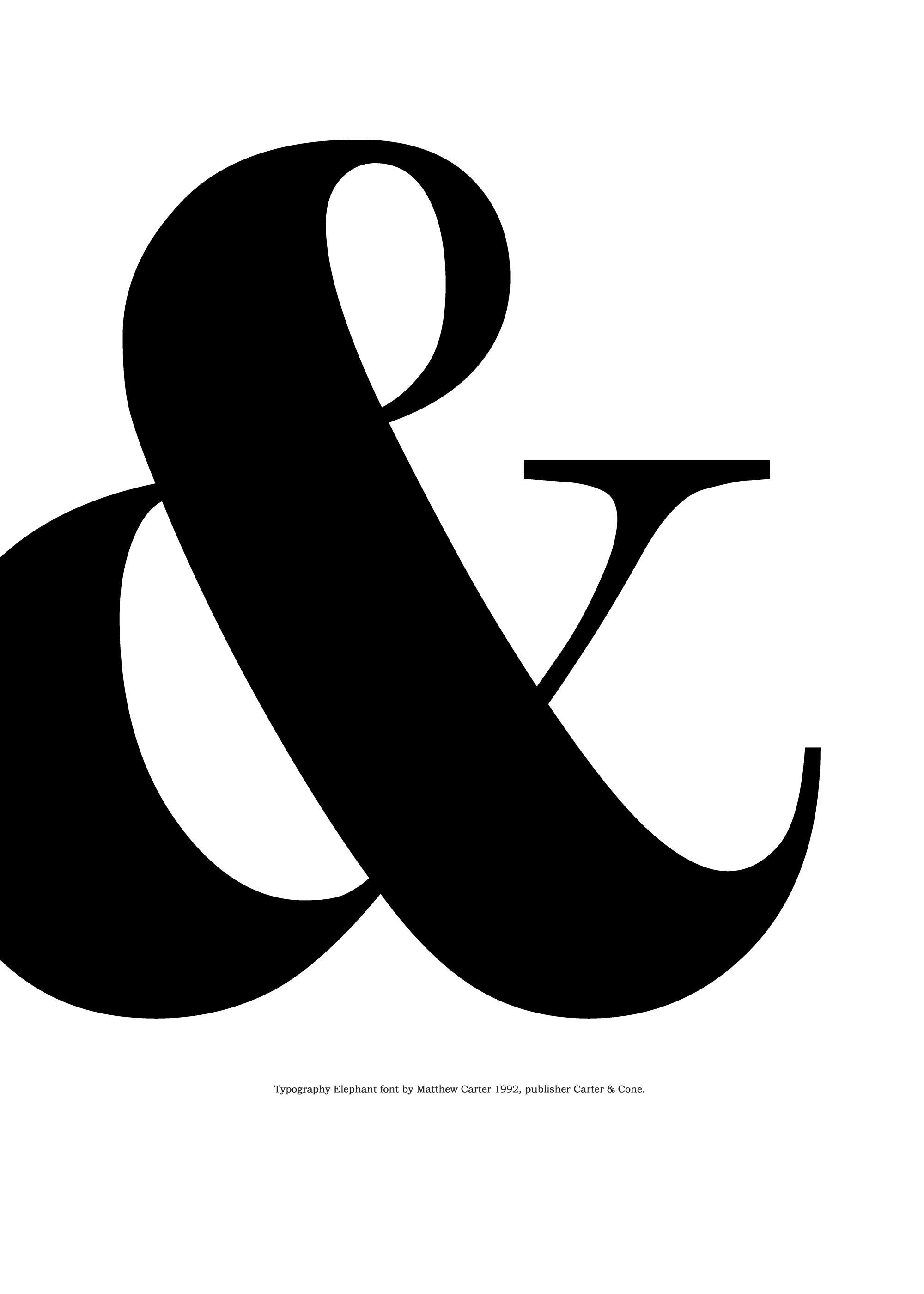 Black and white typography poster with a large ampersand character, perfect for modern home decor.