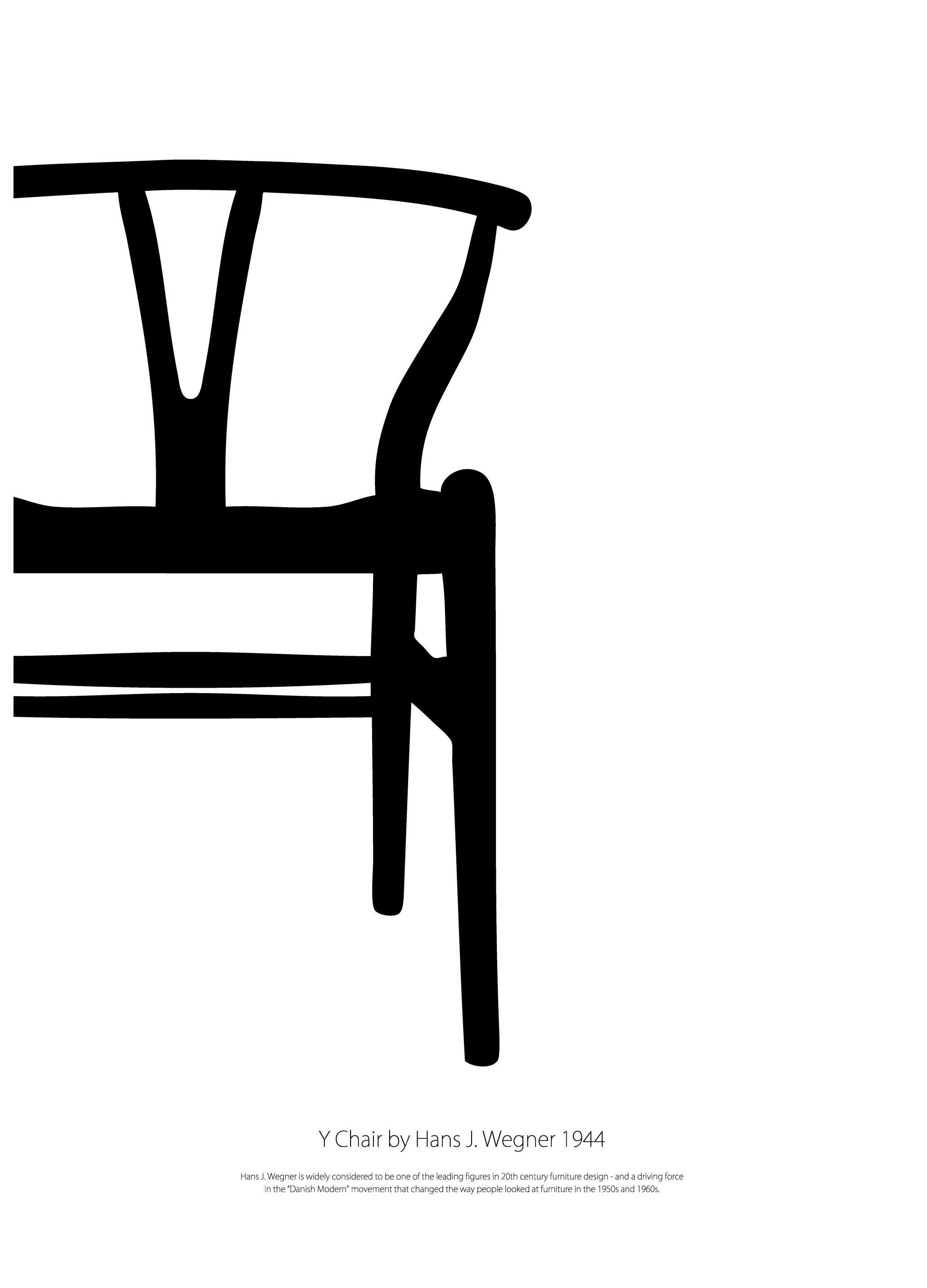 Prints - Y Chair Blackandwhite, Prints (50x70 cm) - Black & white prints