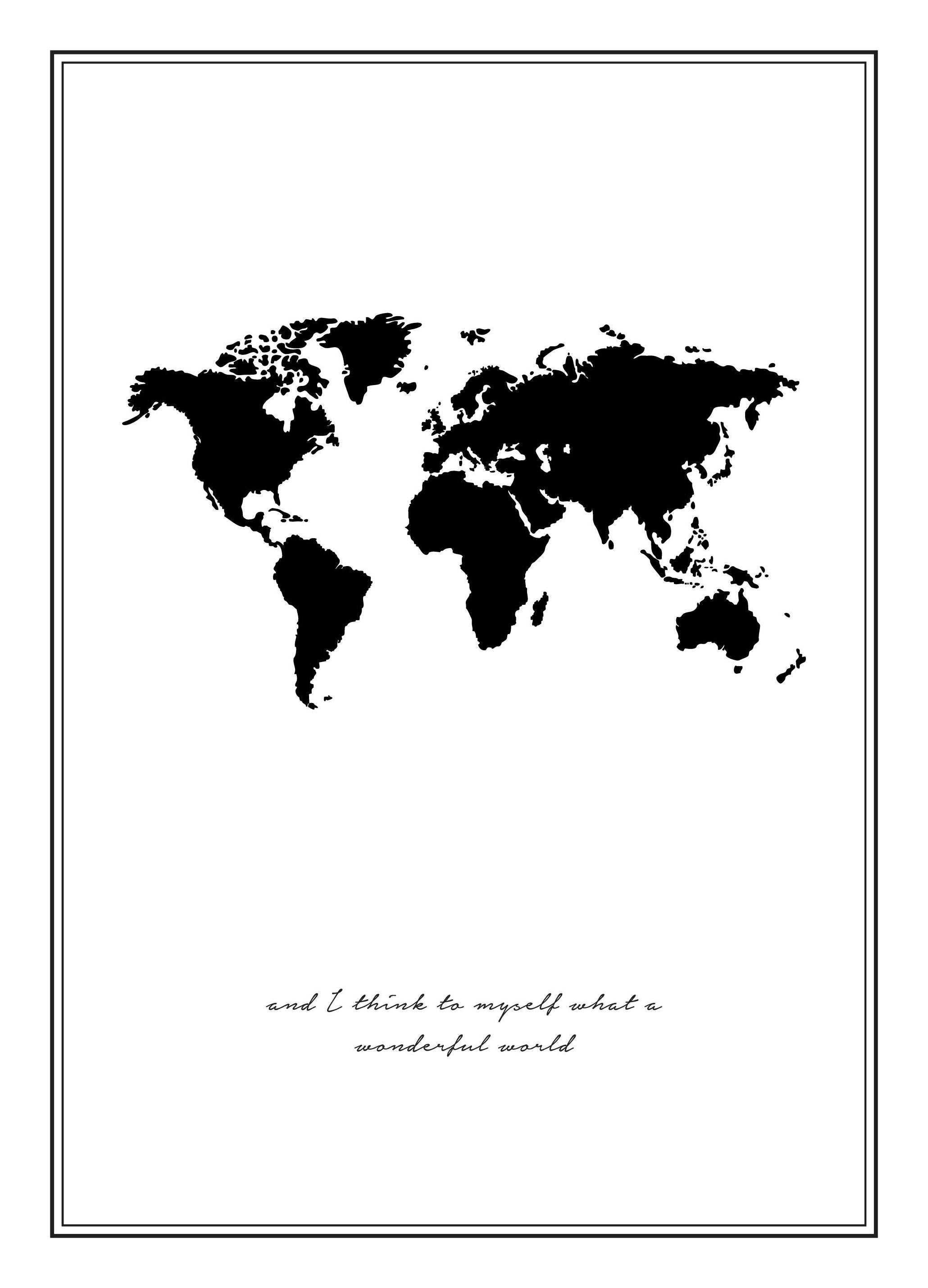 Wonderful World, Poster (40x50 cm) -  Landkarten- und Städteposter