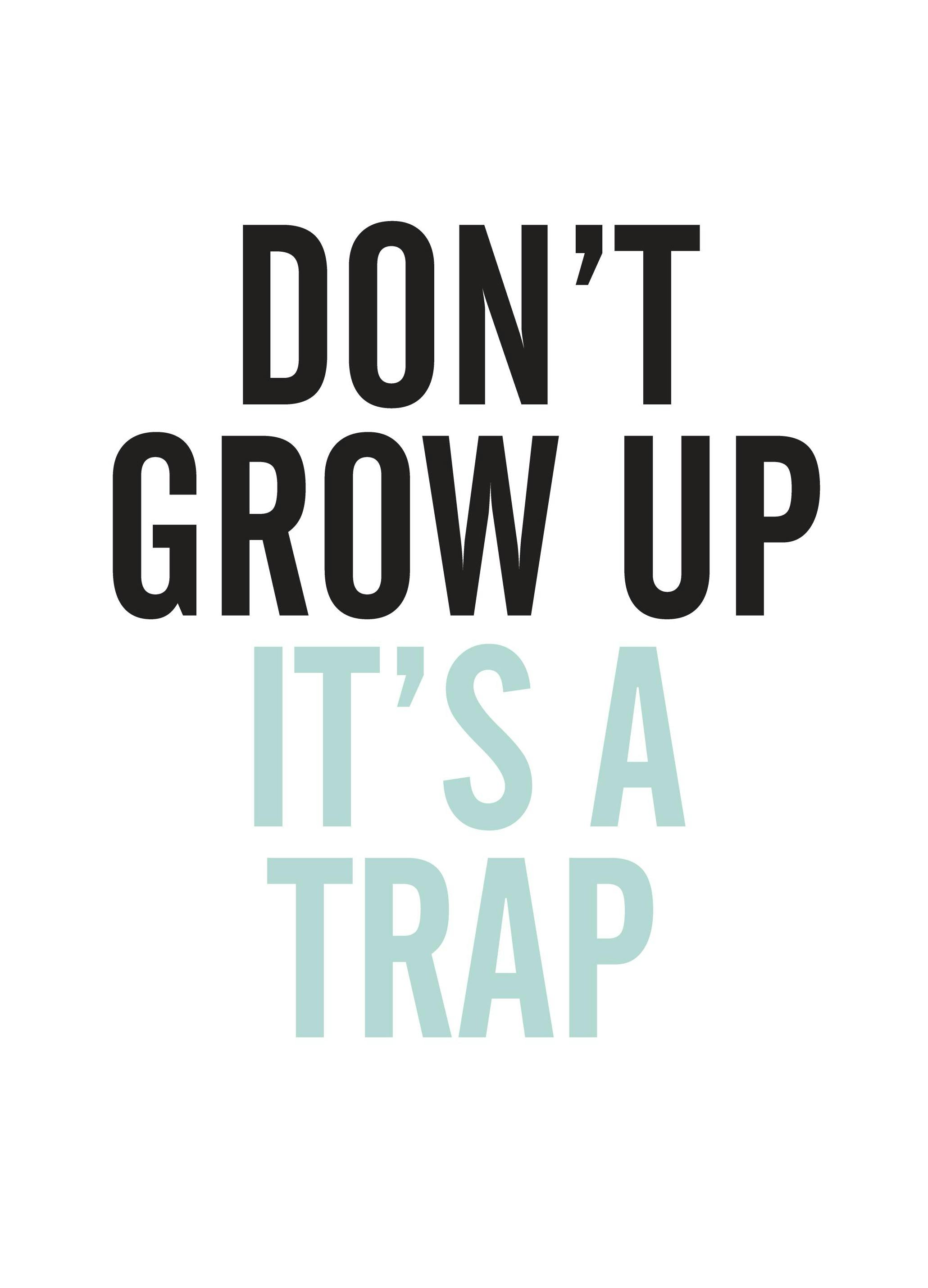 Prints - Grow Up, Blue, Print (30x40 cm) - Kids wall art