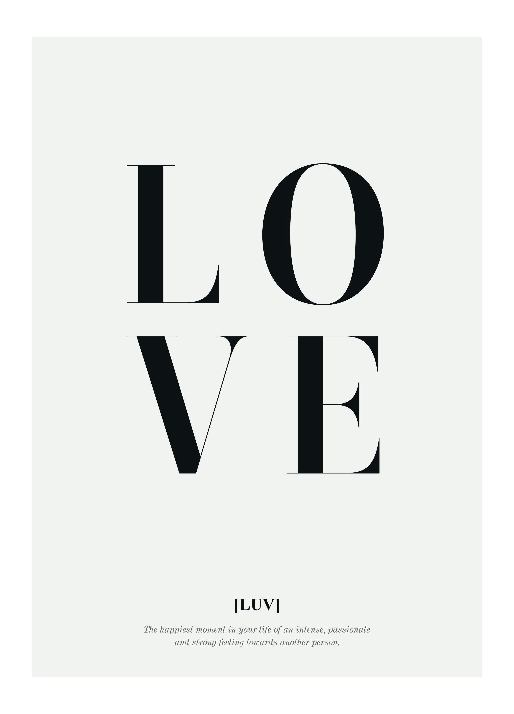 Love Text, Plakat (50x70 cm)- Plakaty z napisami