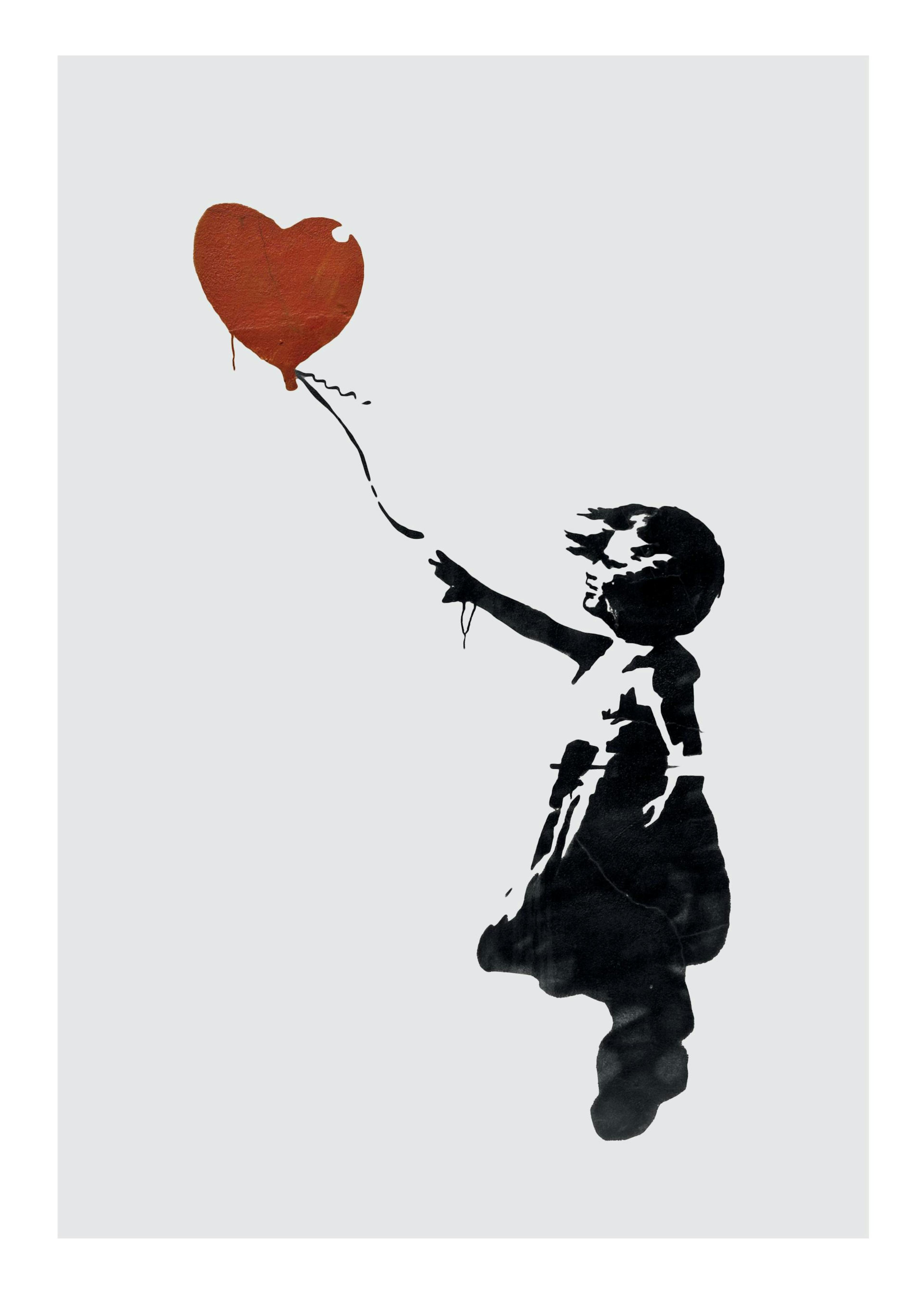 Girl With Love Balloon Grey, Plakat 0