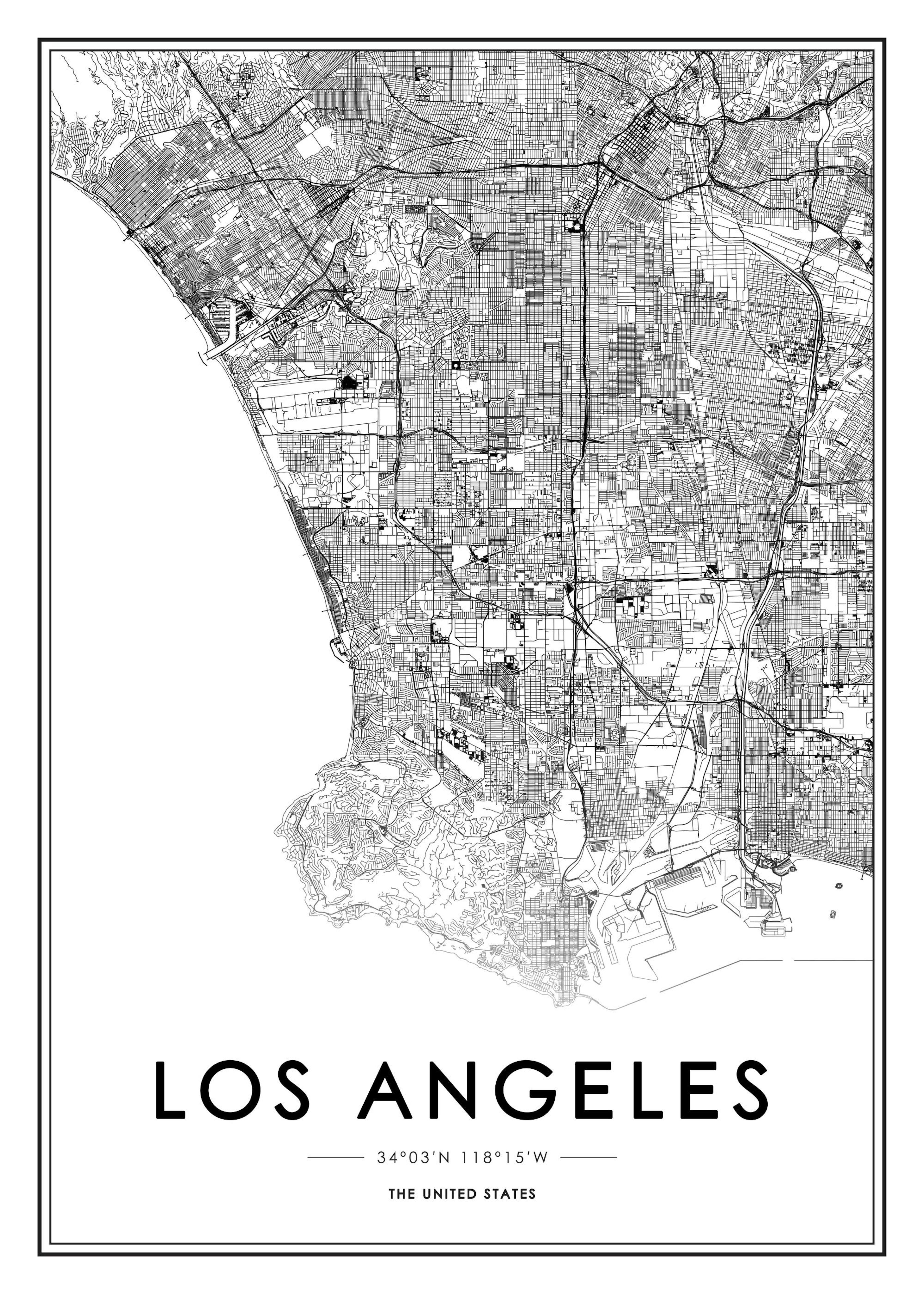 Los Angeles Map Plakat 0