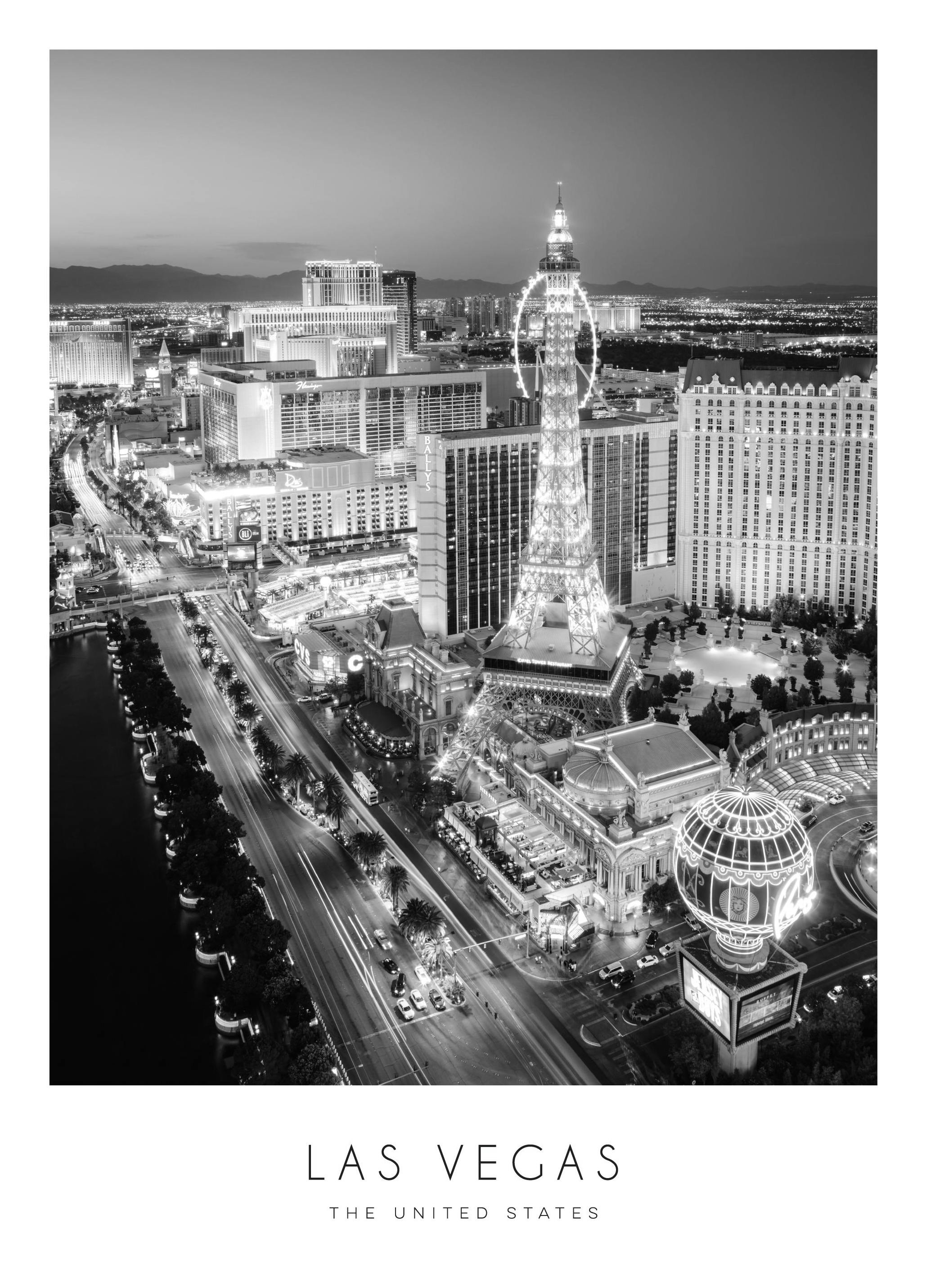 Las Vegas Affiche (50x70 cm) - Affiches noir et blanc