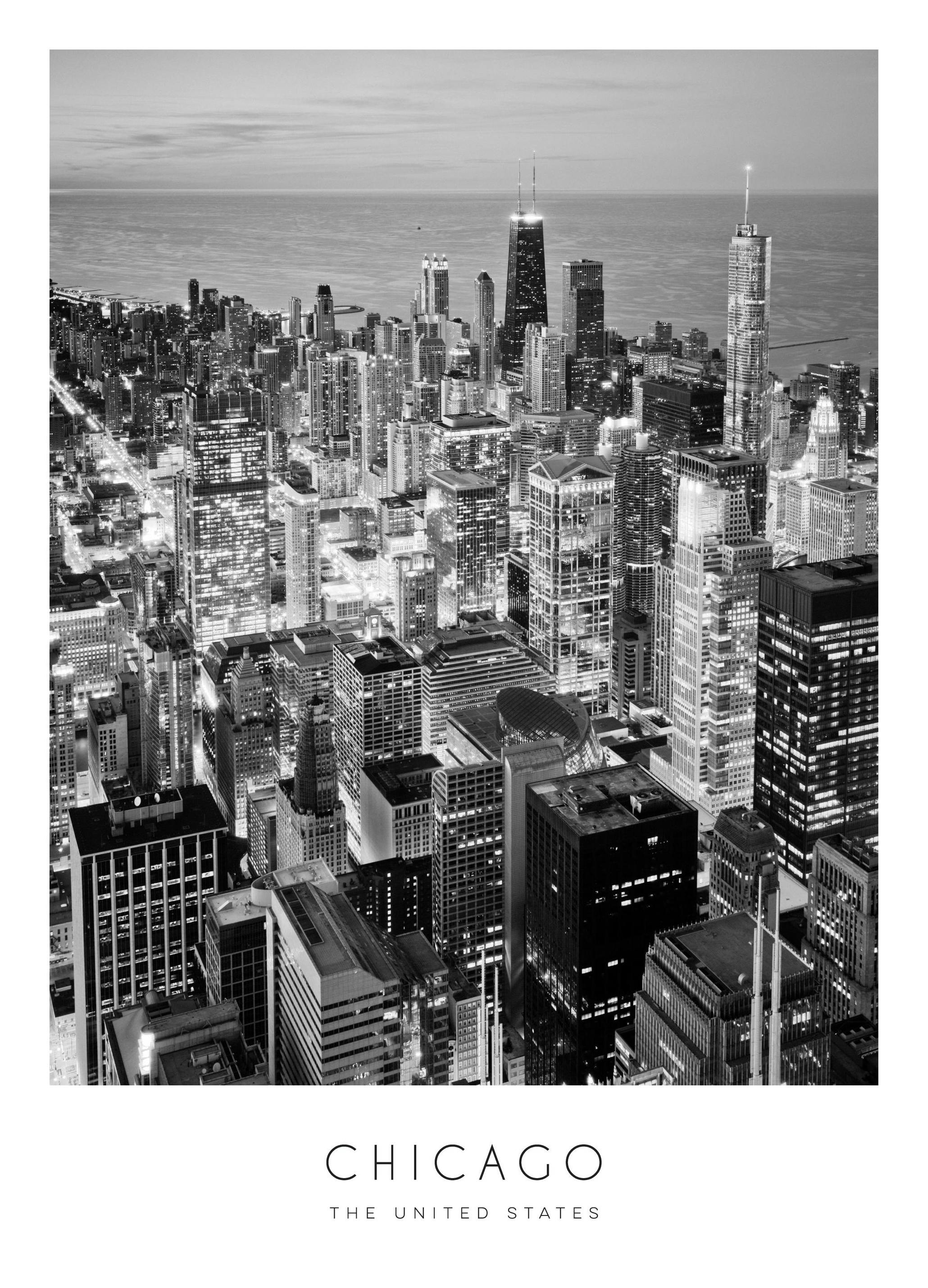 Chicago Plakat (30x40 cm) - Plakater > Svarthvitt plakater