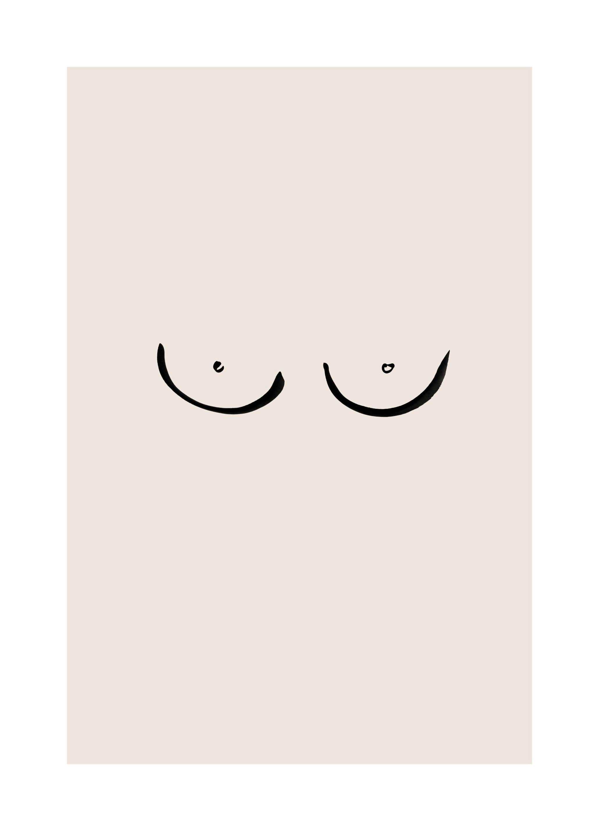 Boobs Drawing Plakat (13x18 cm)- Sztuka