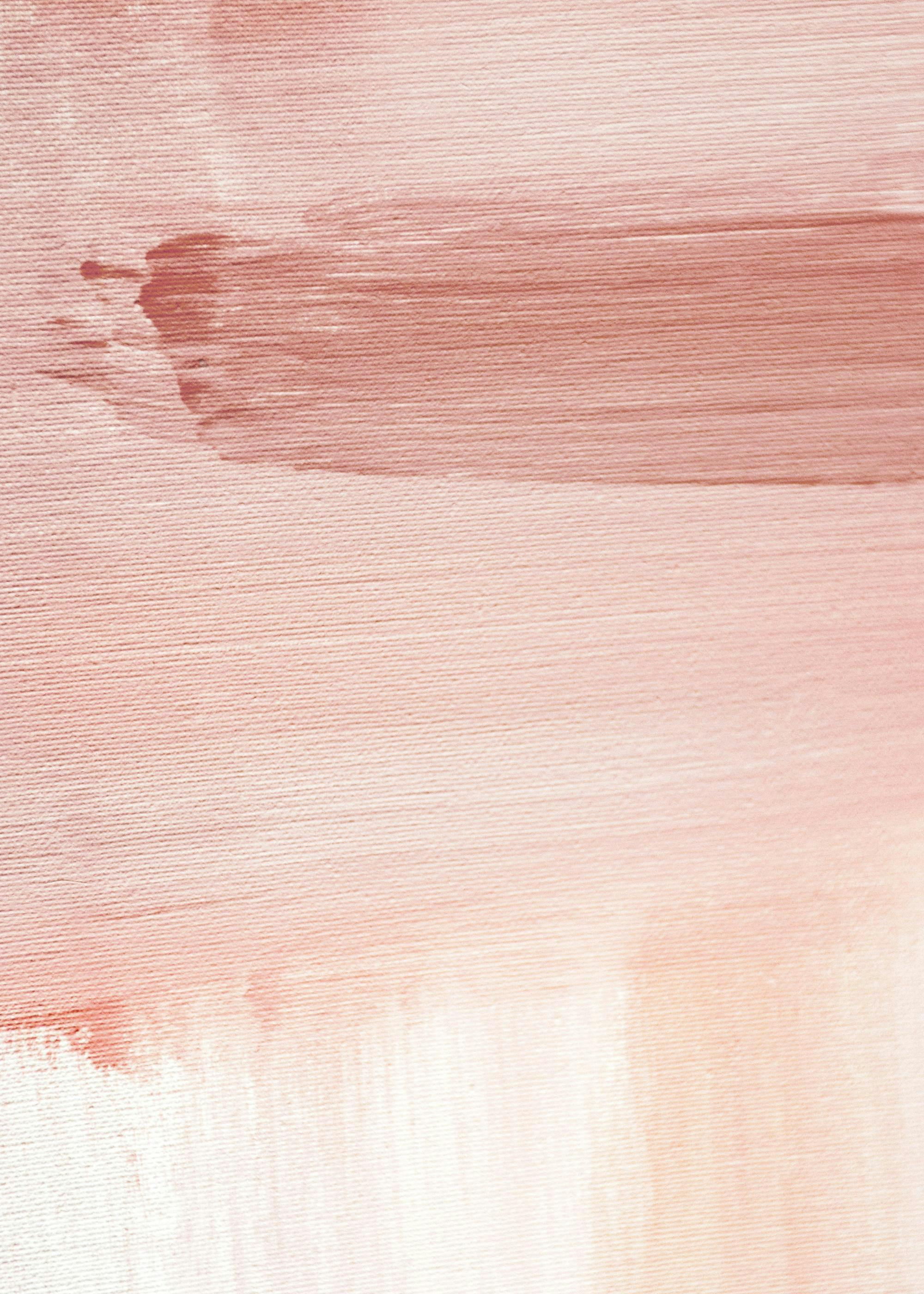 Pink abstract painting poster with visible canvas texture and brush strokes in varying shades of pink and white.