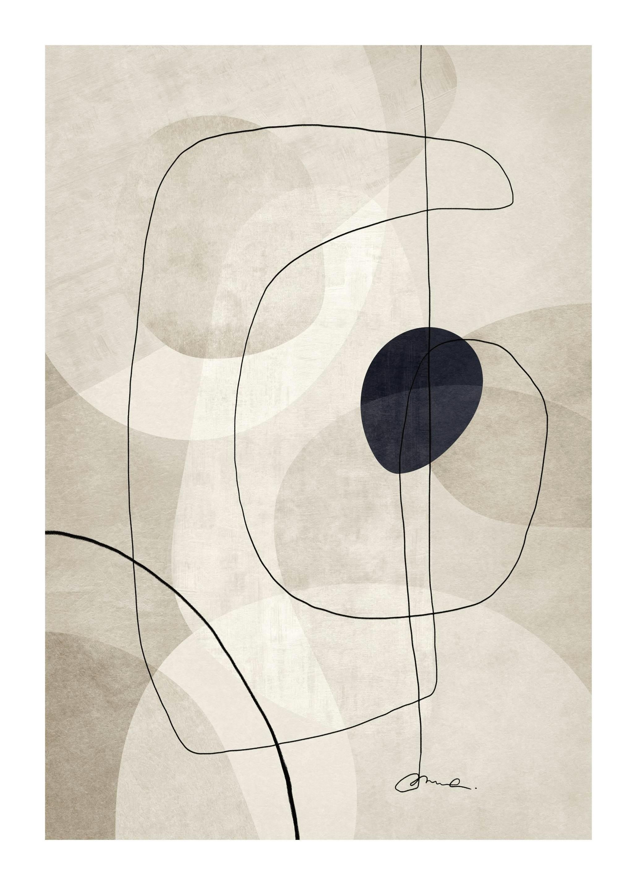Beige Graphics No1 Poster (40x50 cm) - Moderne kunst