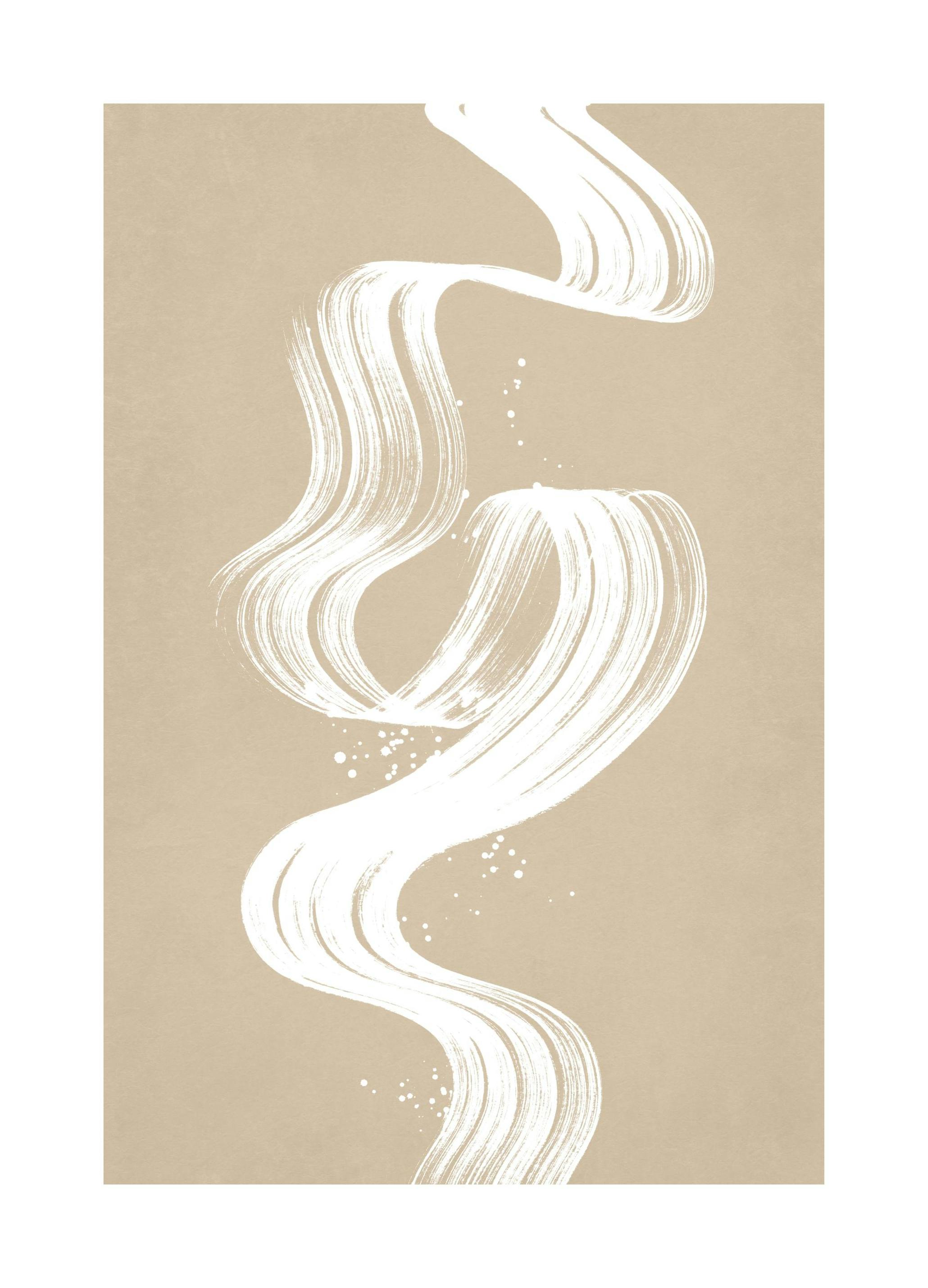 Prints - White Brush Stroke No1 (70x100 cm) - Art prints
