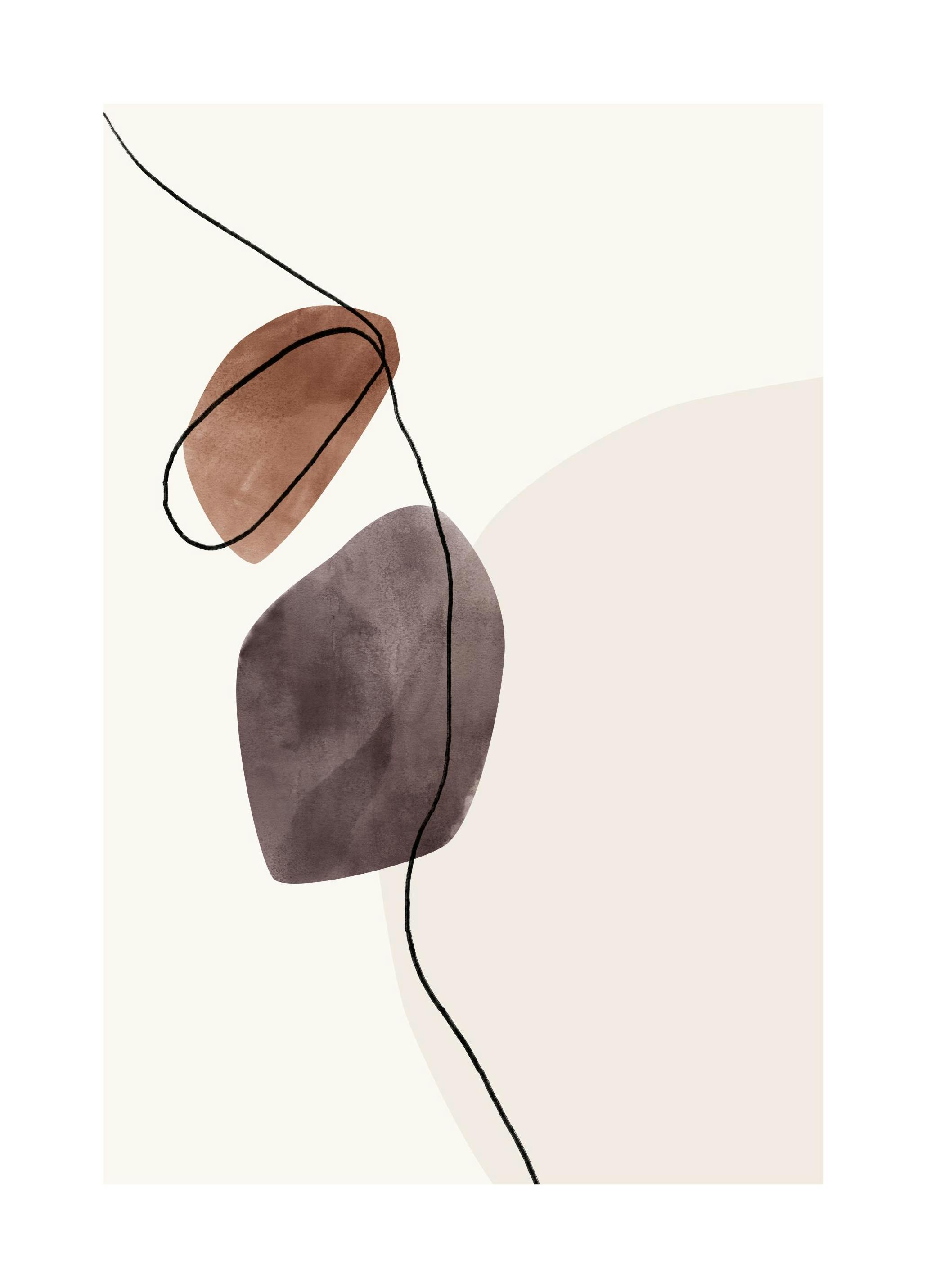 Watercolor Shapes No1 Poster (50x70 cm) - Abstracte posters