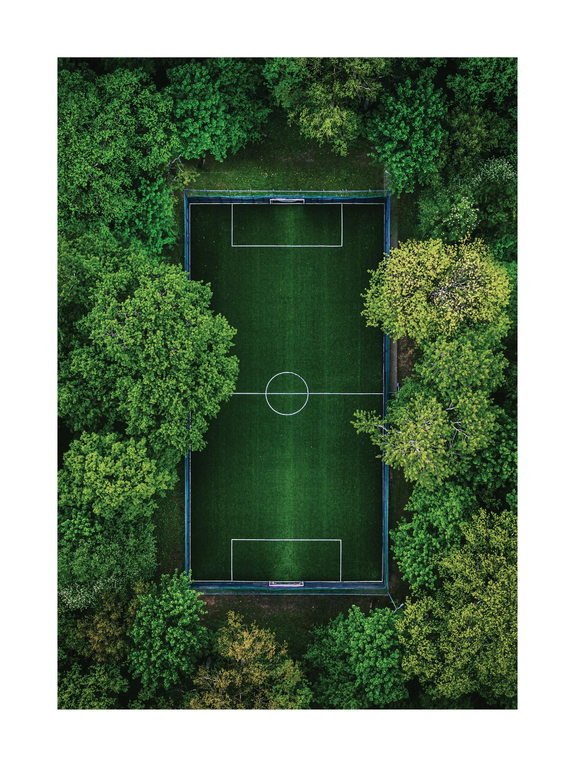 Outdoor-Poster Fußballfeld – Wetterfestes Kunststoff-Banner 60x90 Cm Mit Ösen Für Gartenzaun & Balkon
