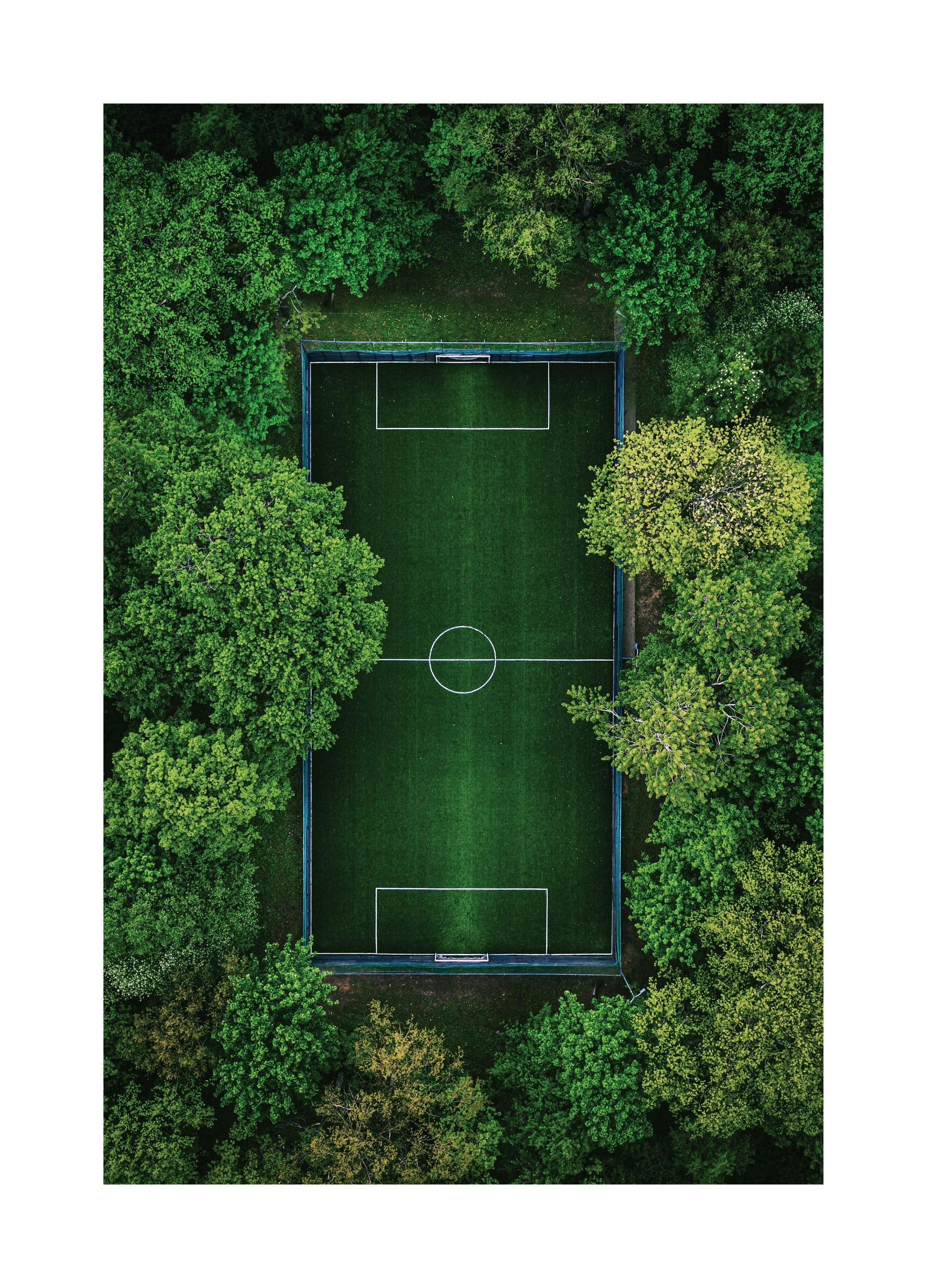 Green Soccer Pitch Plakat (50x70 cm) - Plakater > Kunstplakater > Fotokunst