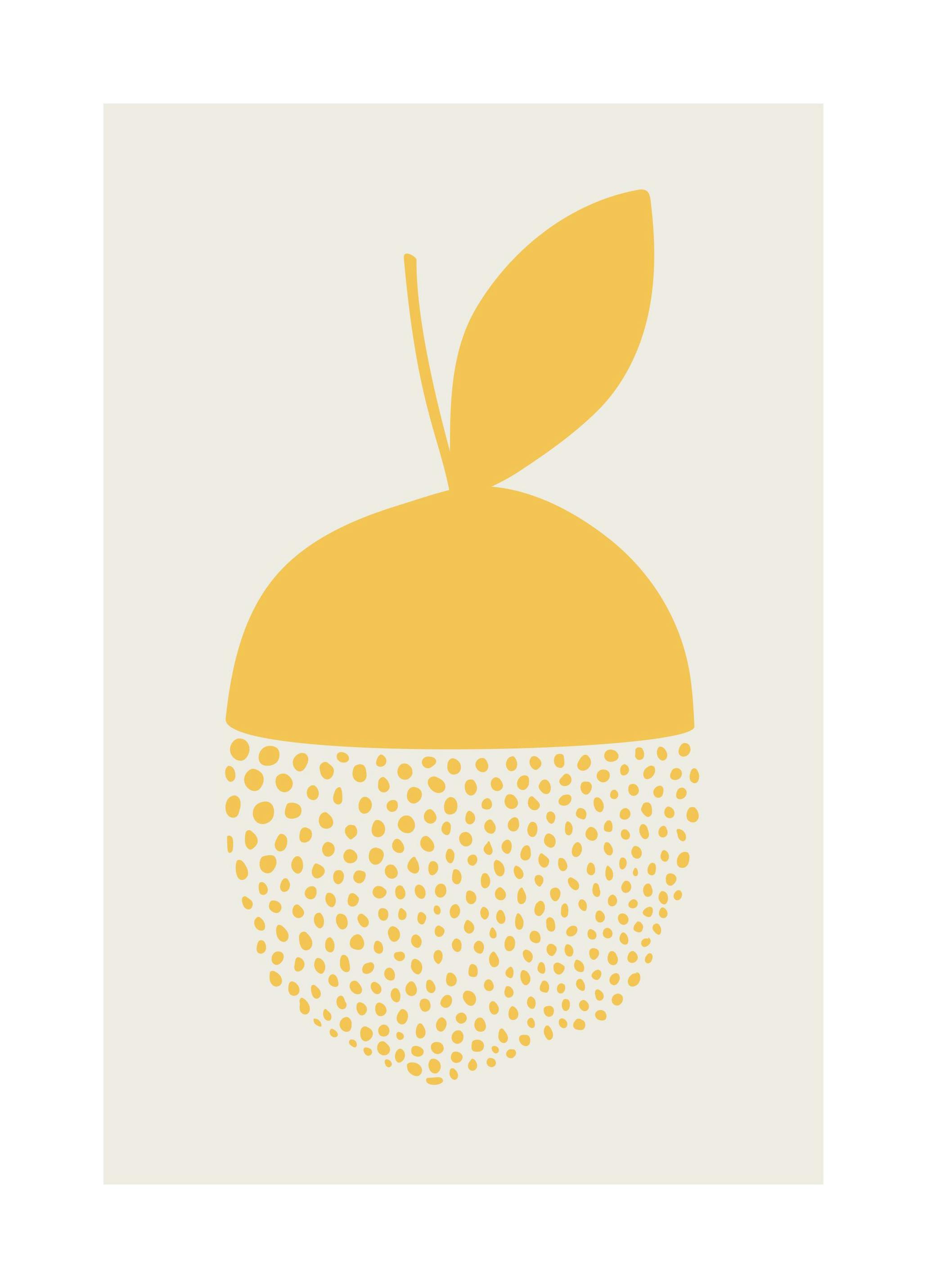 Yellow Dotted Citrus Print (50x70 cm)