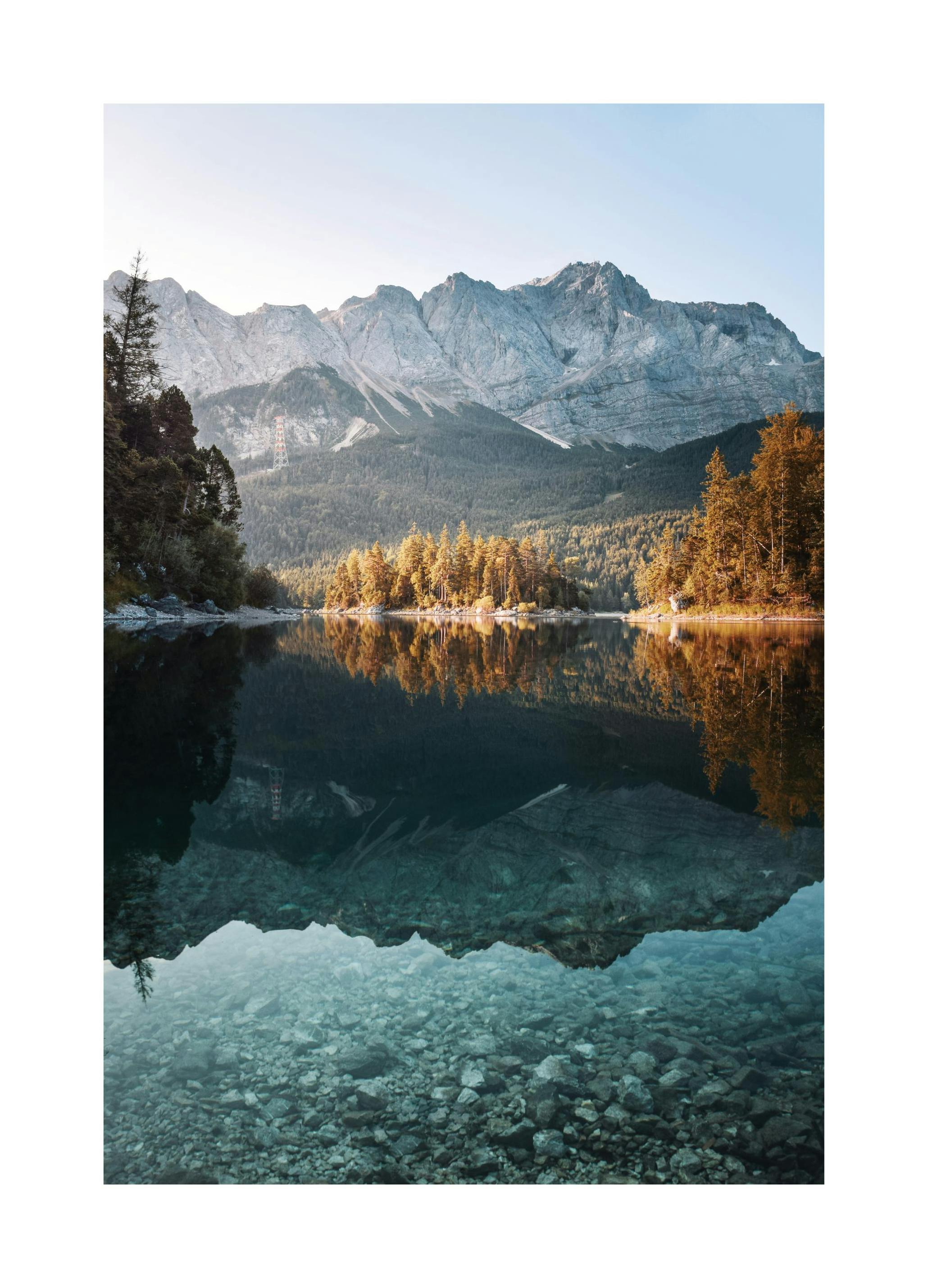 Eibsee Lake Reflection Poster (50x70 cm)- Fotografias e posters do mar