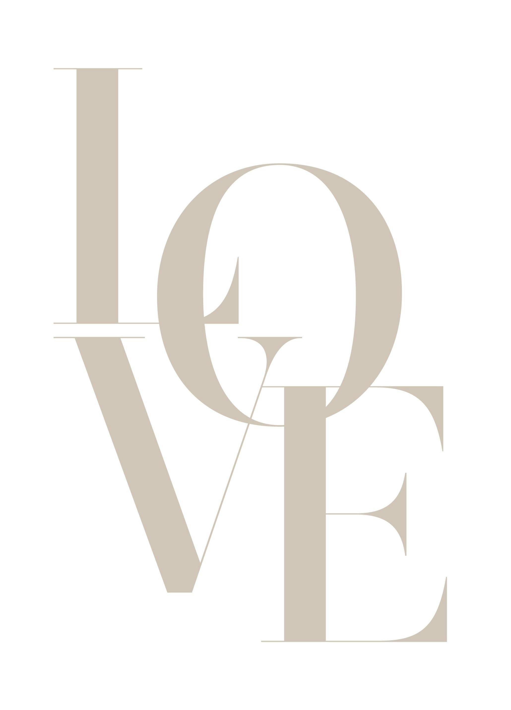 Love Beige Poster (70x100 cm)