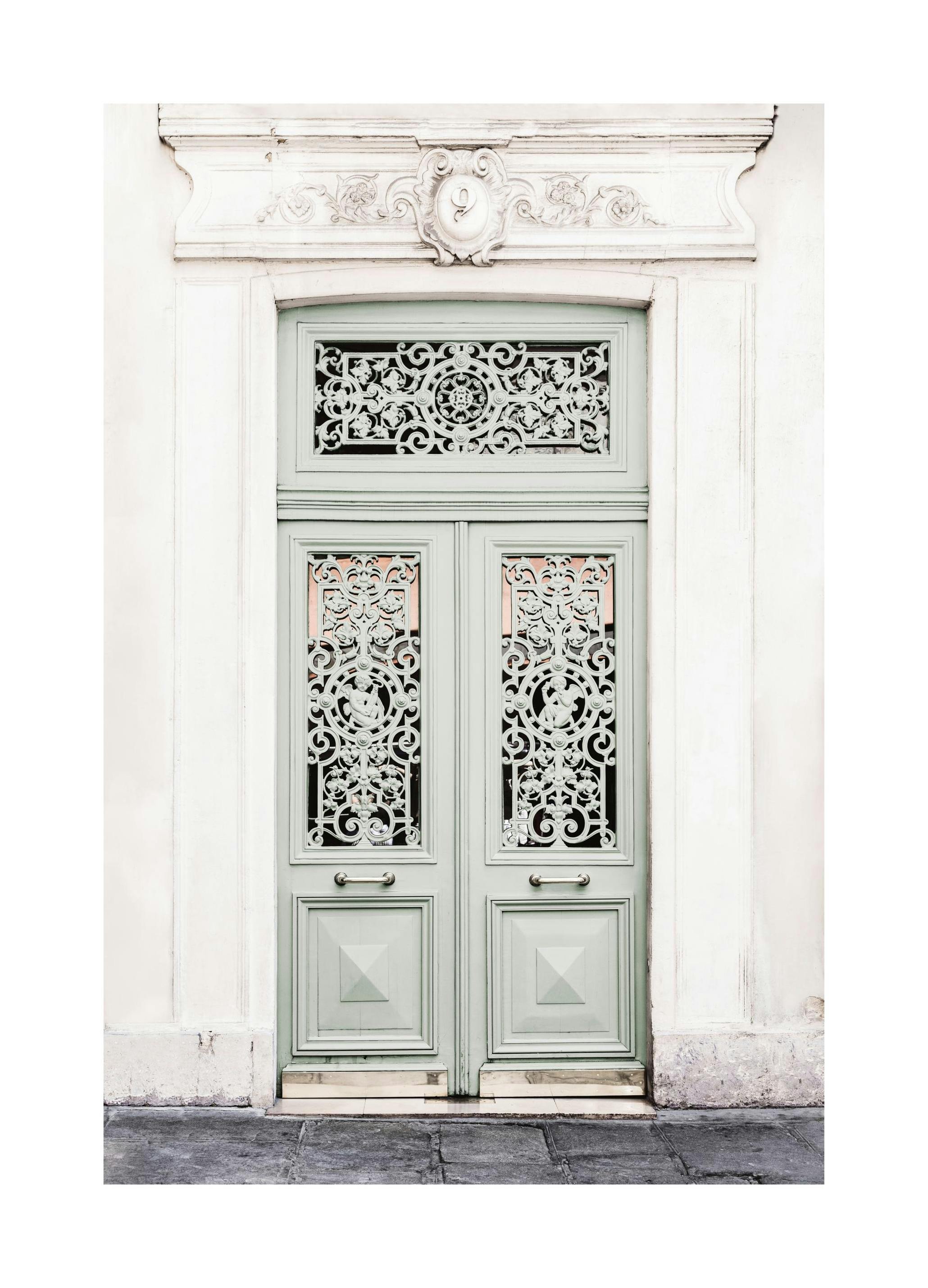 Dusty Green Door Poster (30x40 cm)