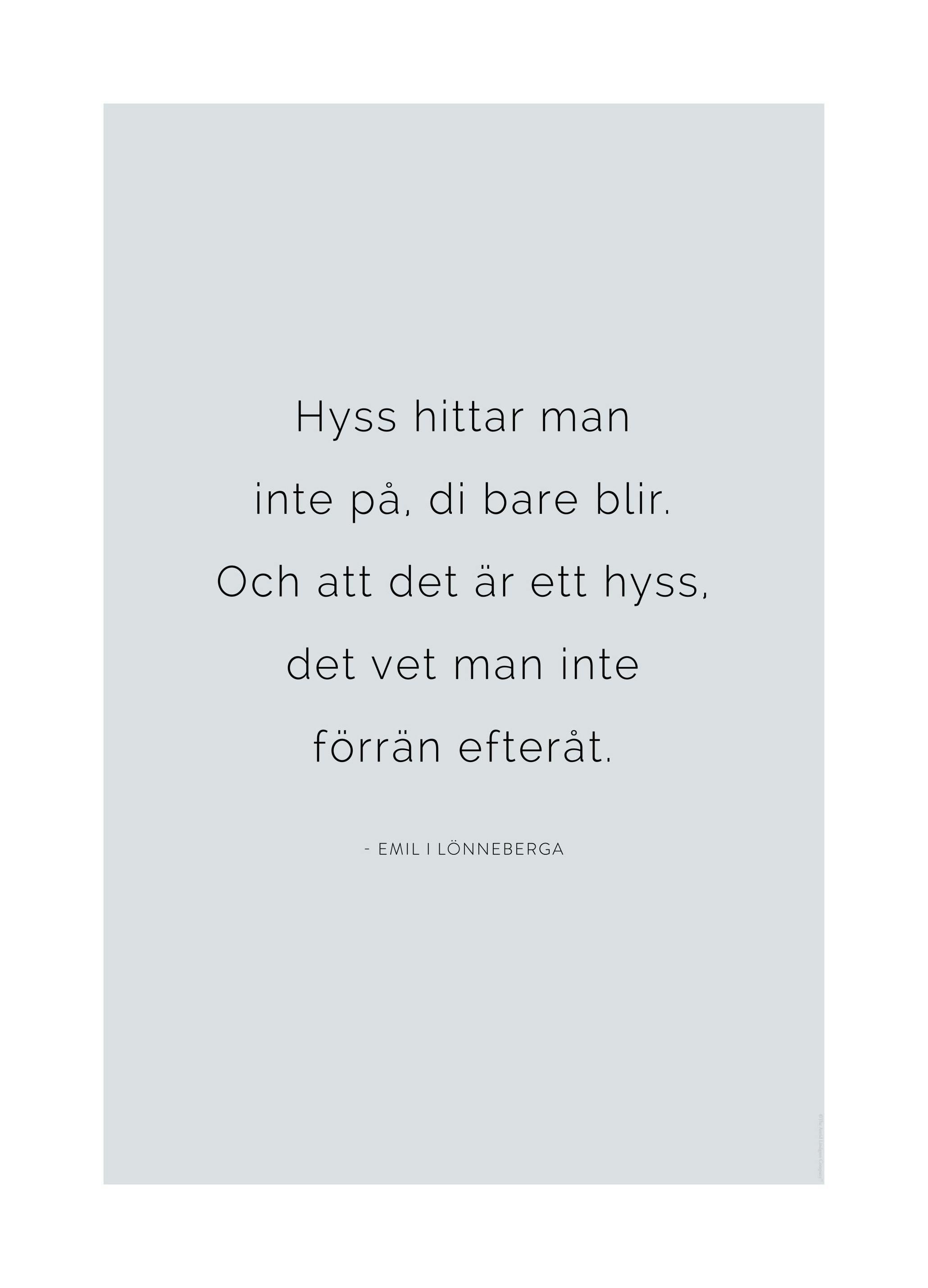 Emil i Lönneberga Citat Plakat (21x30 cm)- Astrid Lindgren