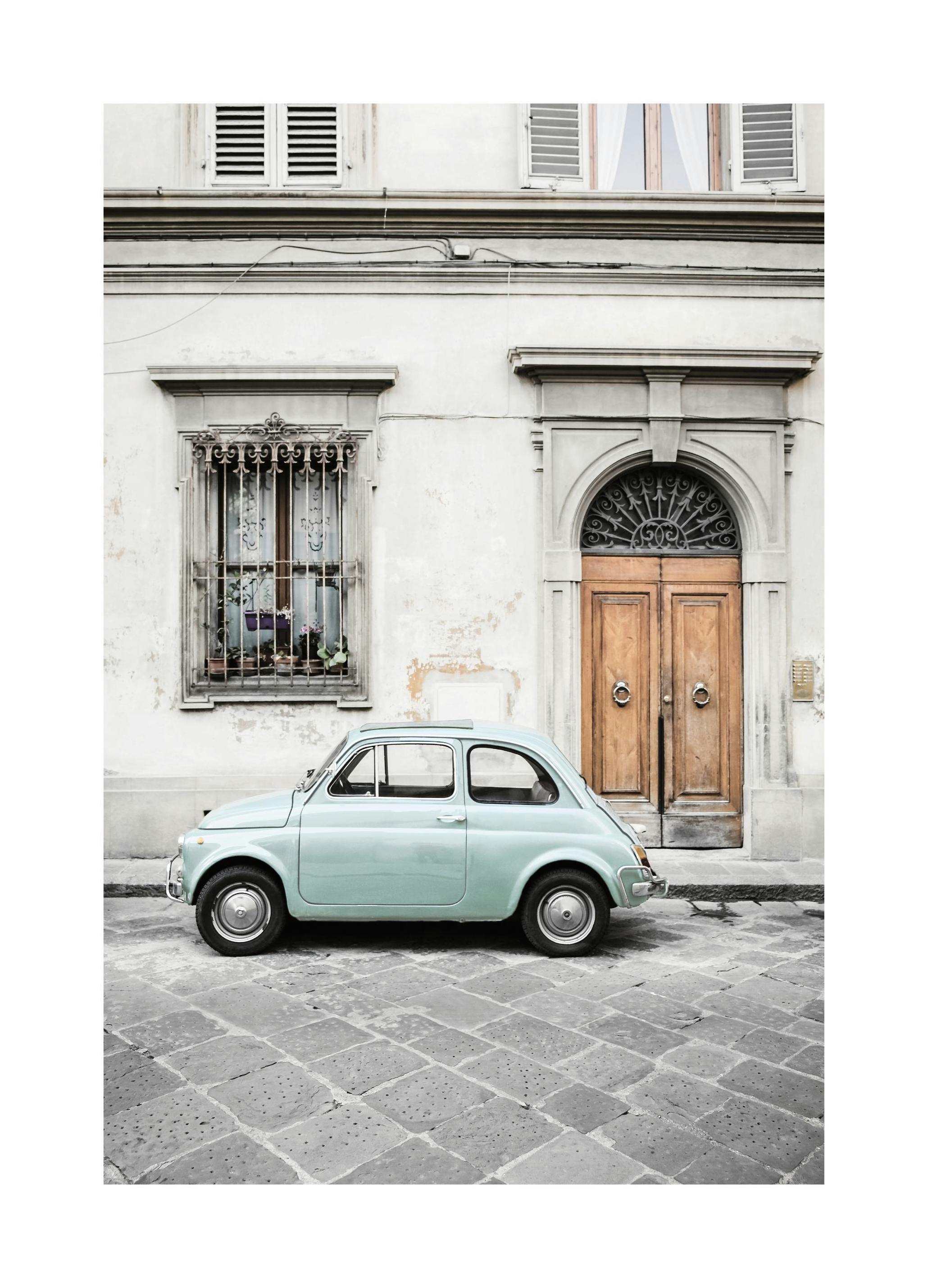 Vintage Car In Italy Poster (21x30 cm)