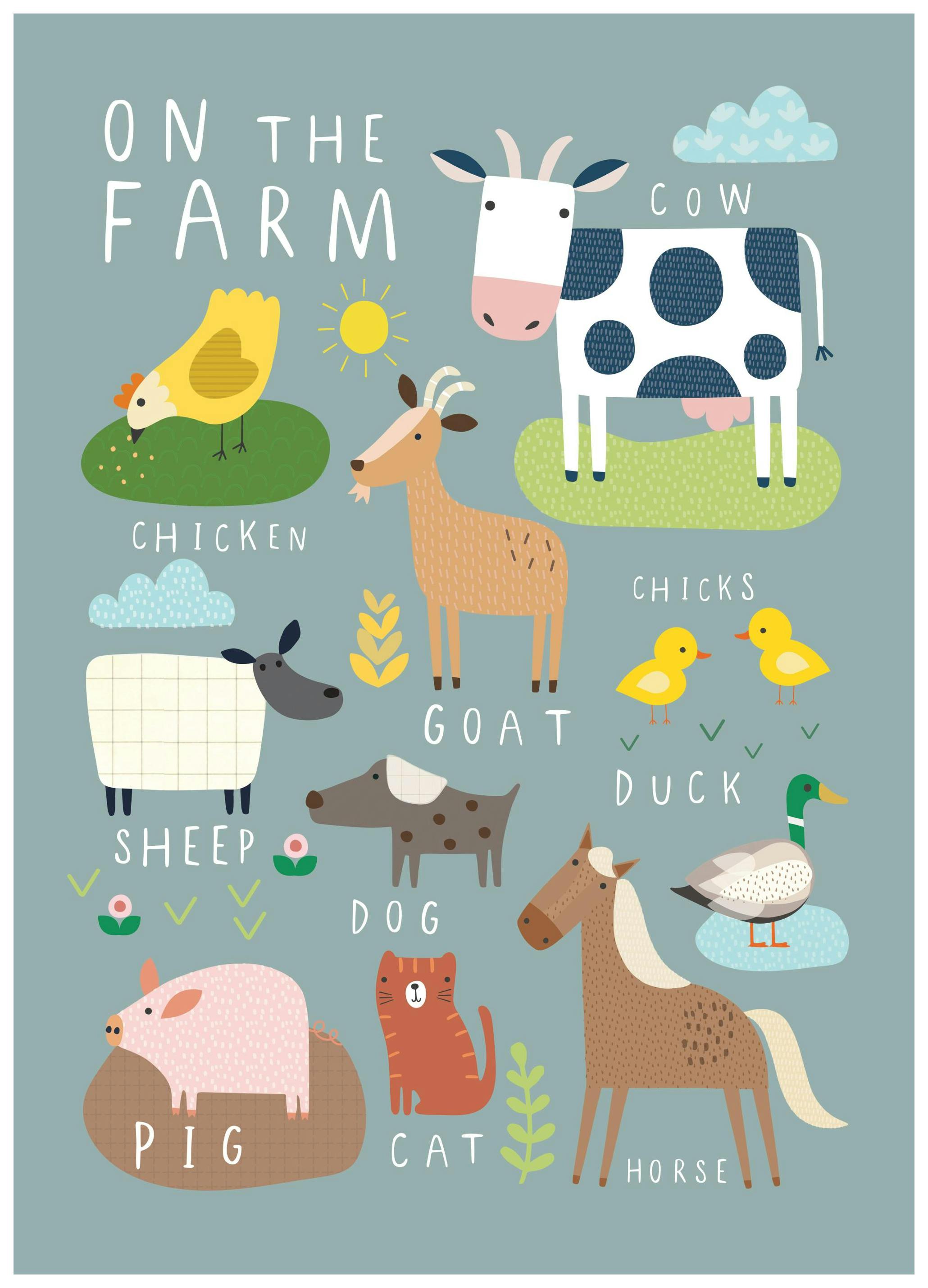 On The Farm Affiche (50x70 cm)  Affiches pour enfants