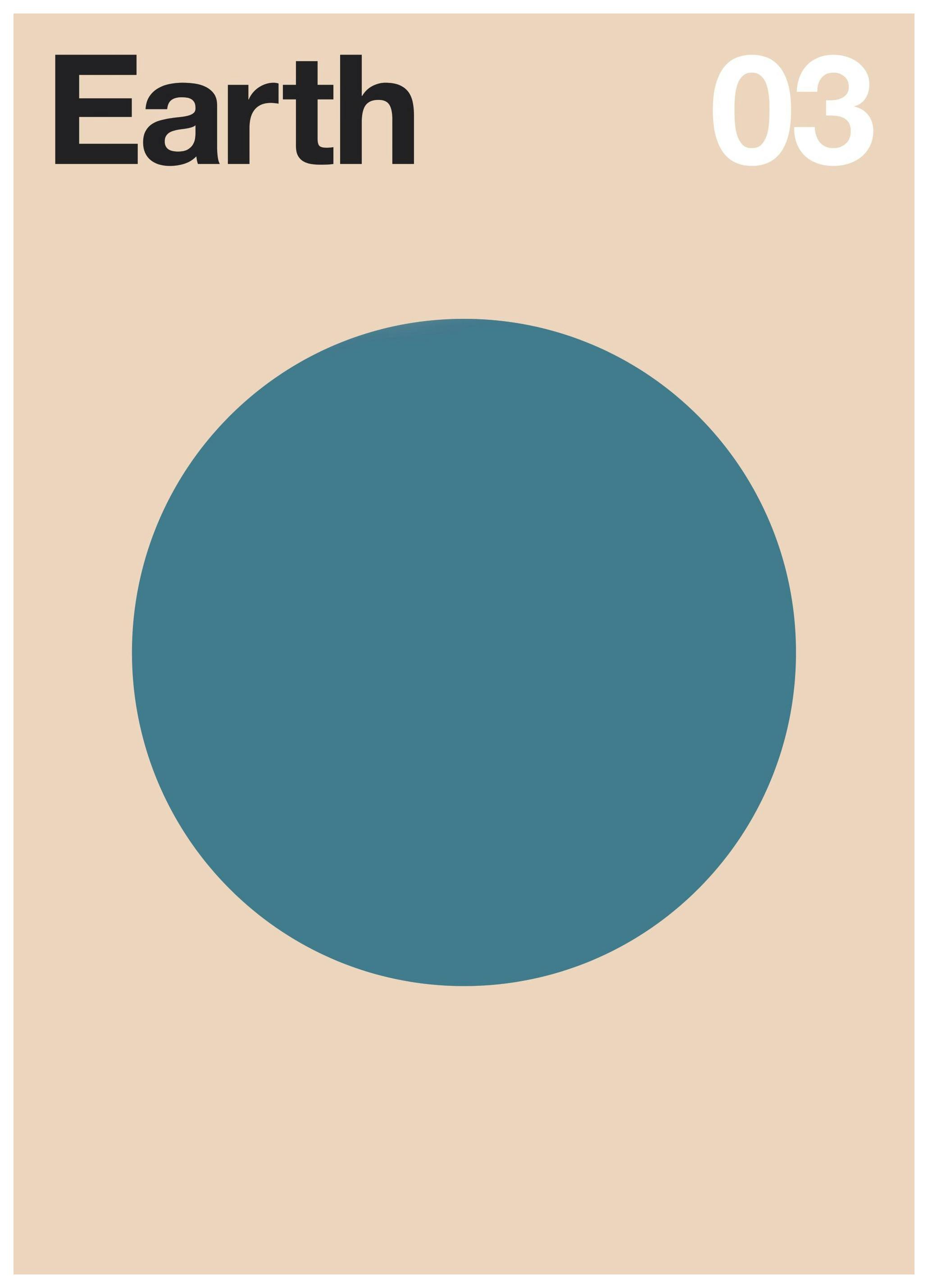 Florent Bodart - Earth Minimal Planet Poster (50x70 cm)