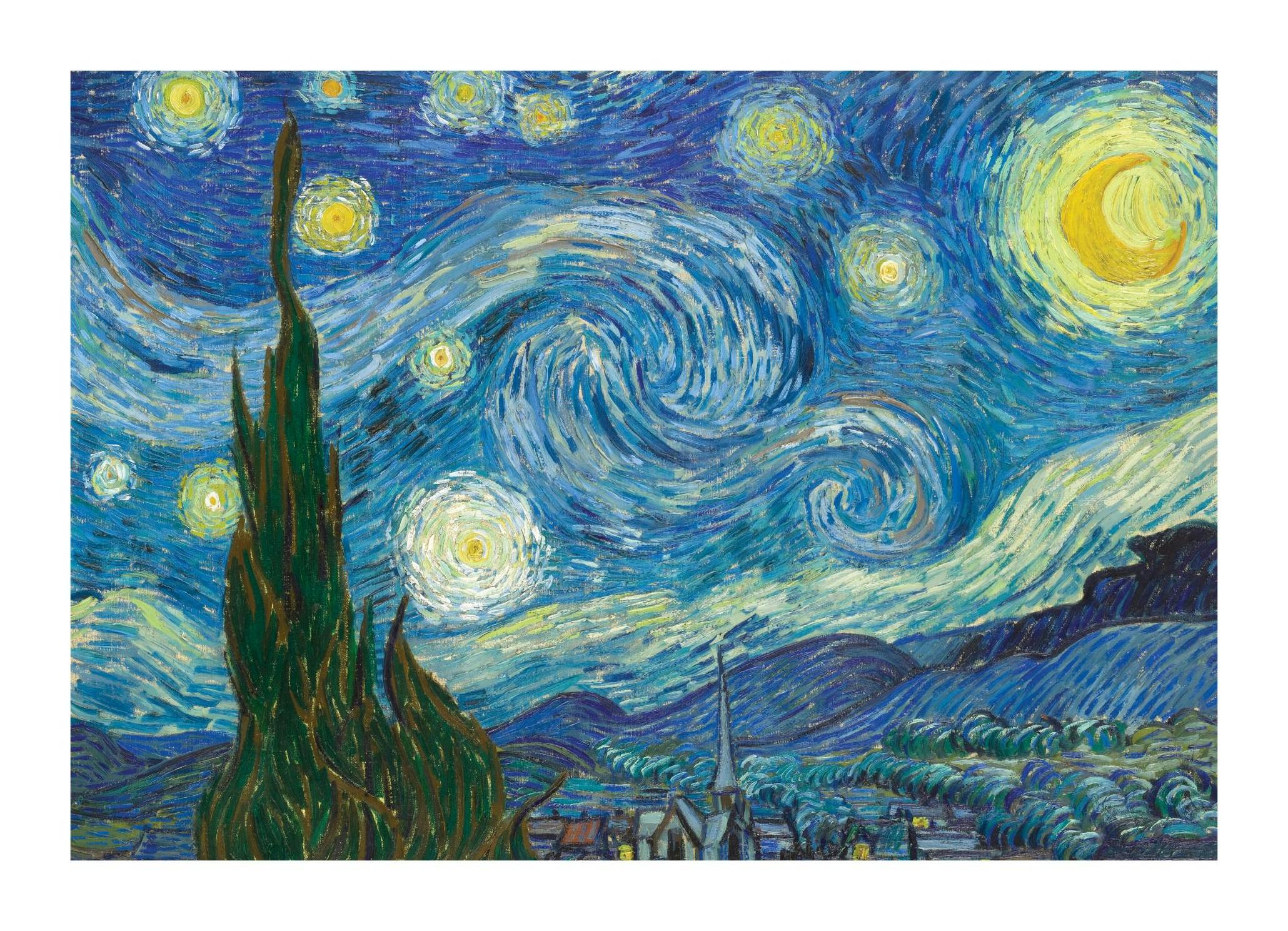 Prints - Van Gogh - The Starry Night Landscape Print (50x70 cm) - Van Gogh Prints