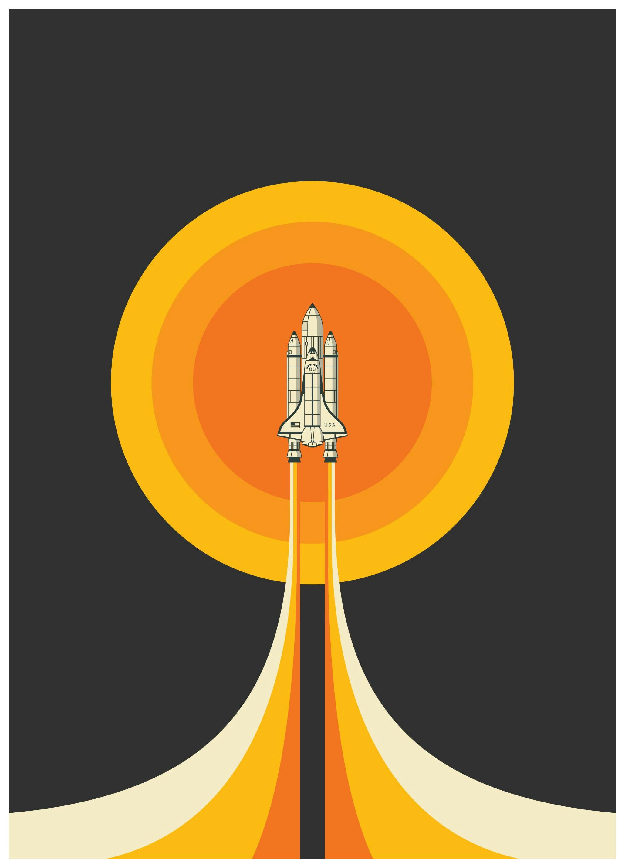 Jazzberry Blue - Space Shuttle No2 Poster (50x70 cm)- Jazzberry Blue