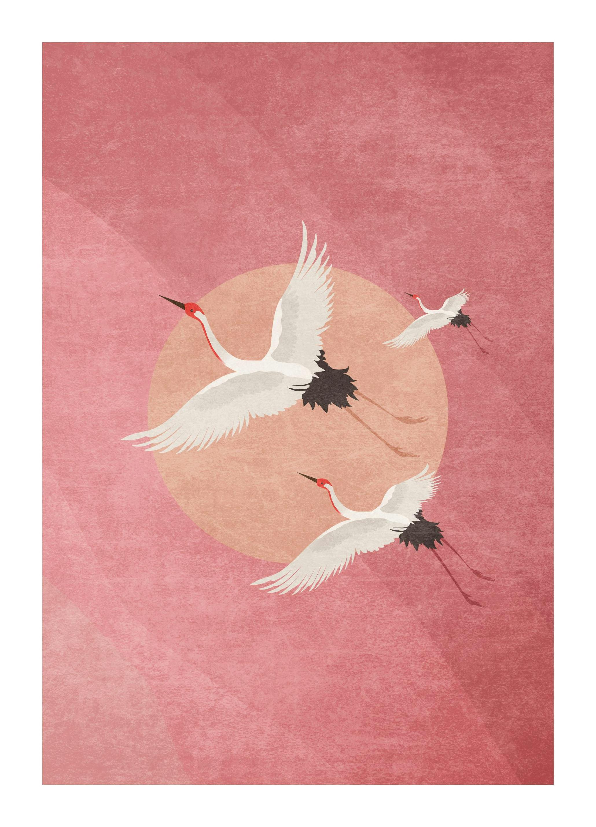 Prints - Flying Cranes Print (30x40 cm) - Art prints