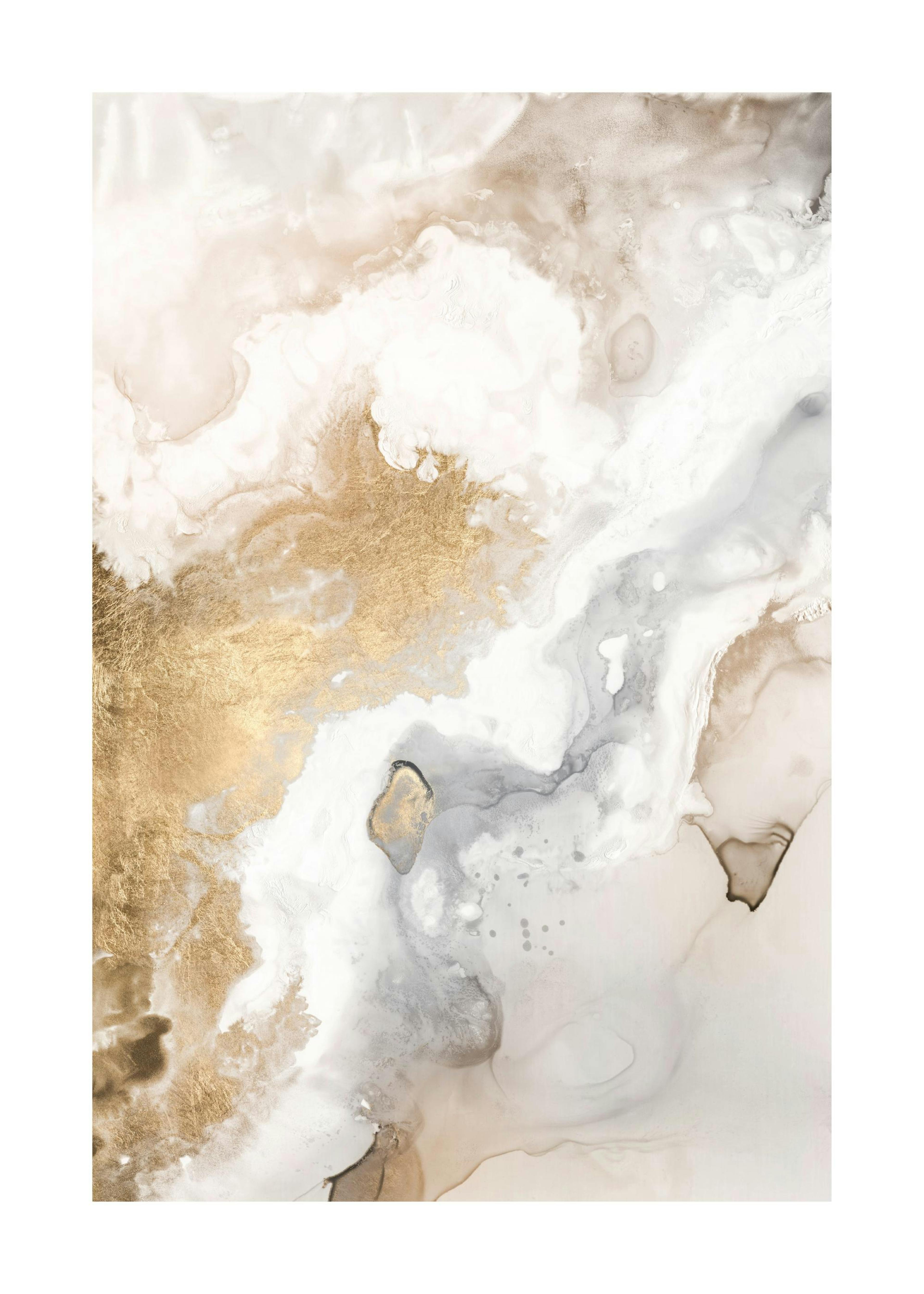 Beige Golden Flow No1 Print 0
