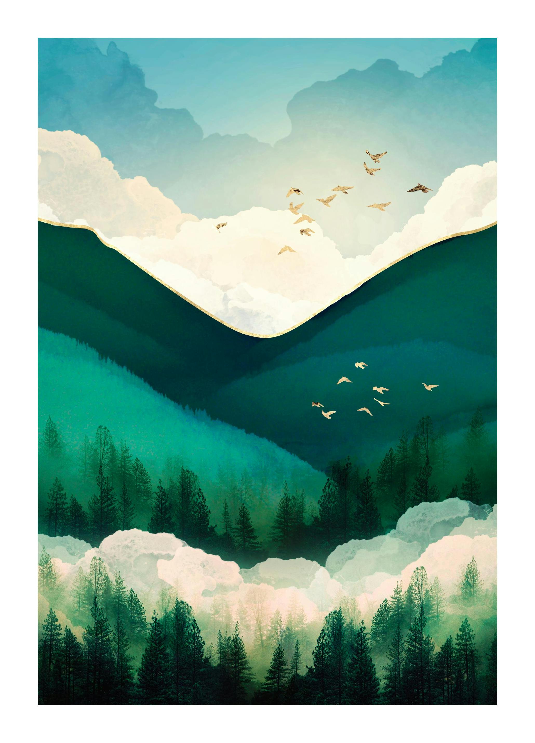 SpaceFrog Designs - Emerald Hills Print (21x30 cm)