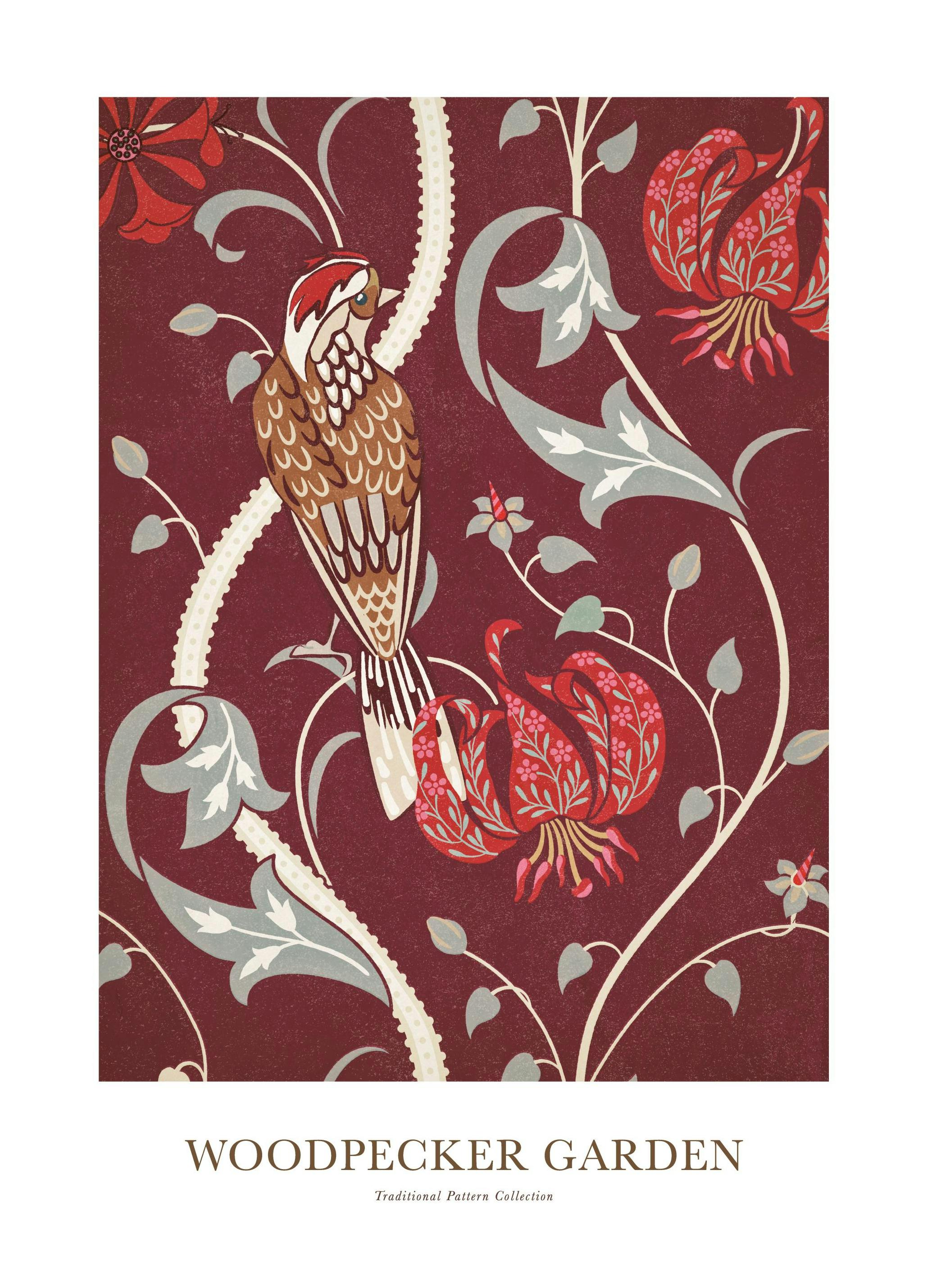 Woodpecker Garden Plakat (13x18 cm)