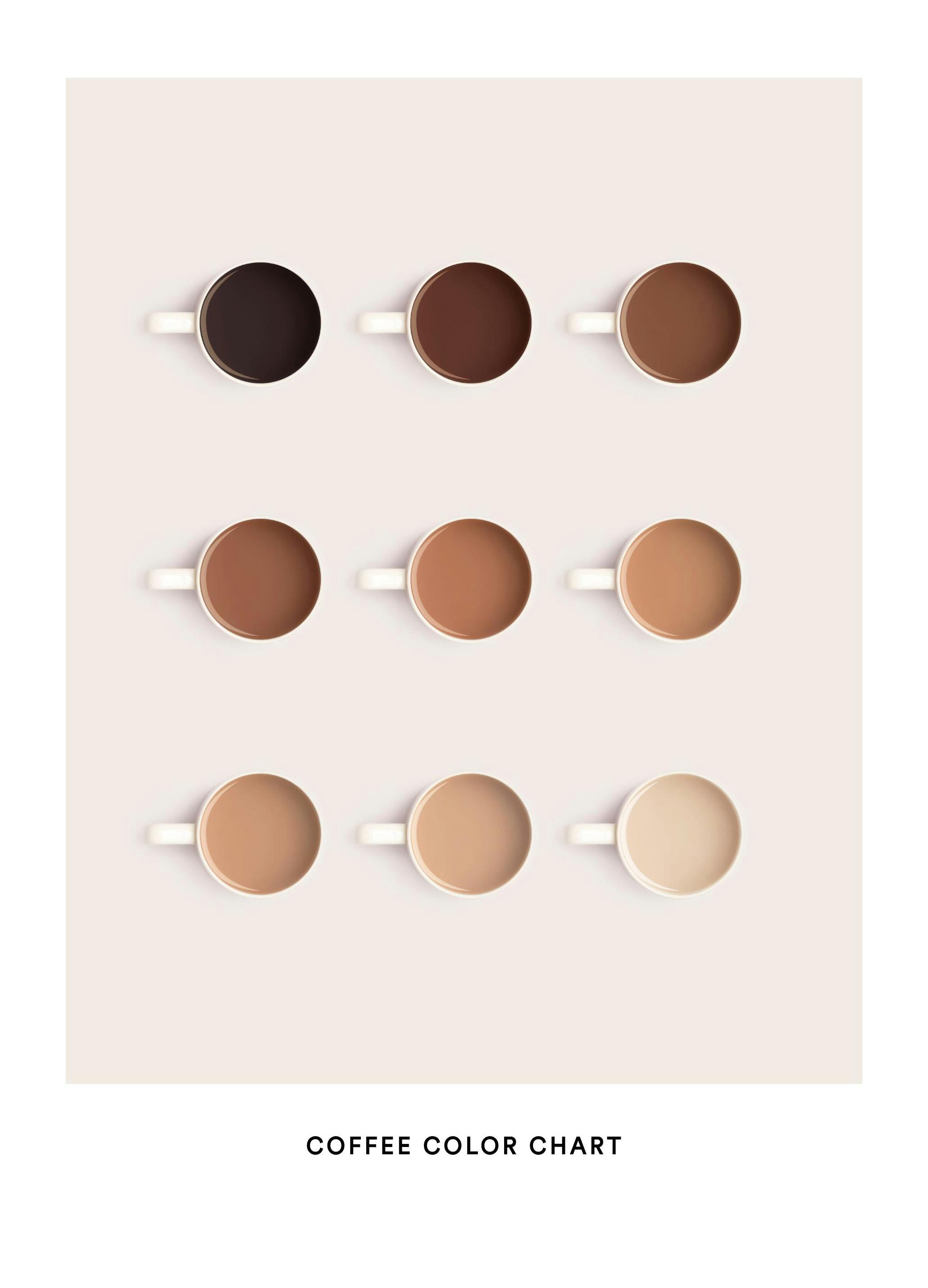Coffee Color Chart Plagát (21x30 cm)