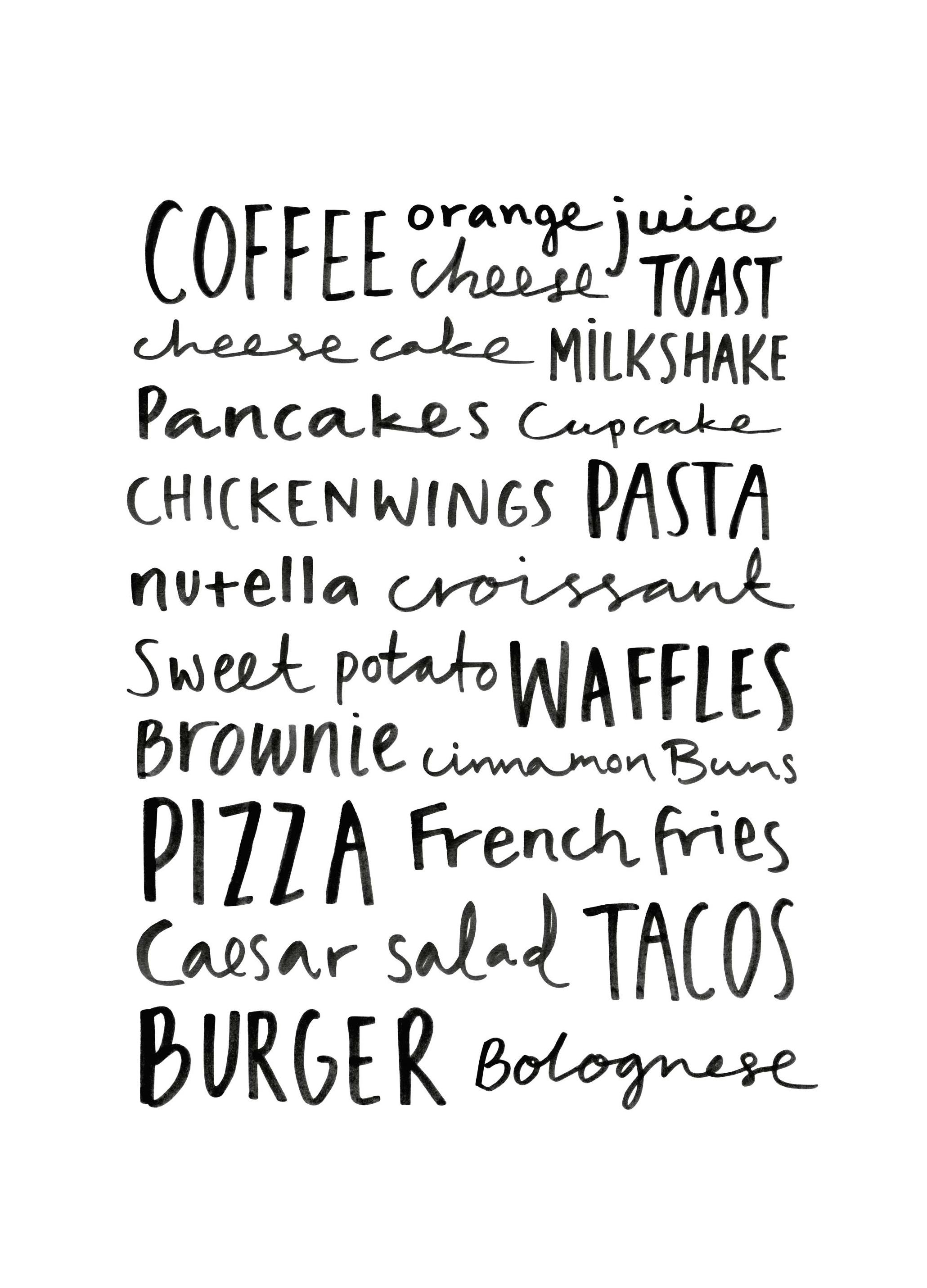 Favorite Food Plakat (30x40 cm)- Plakaty z napisami
